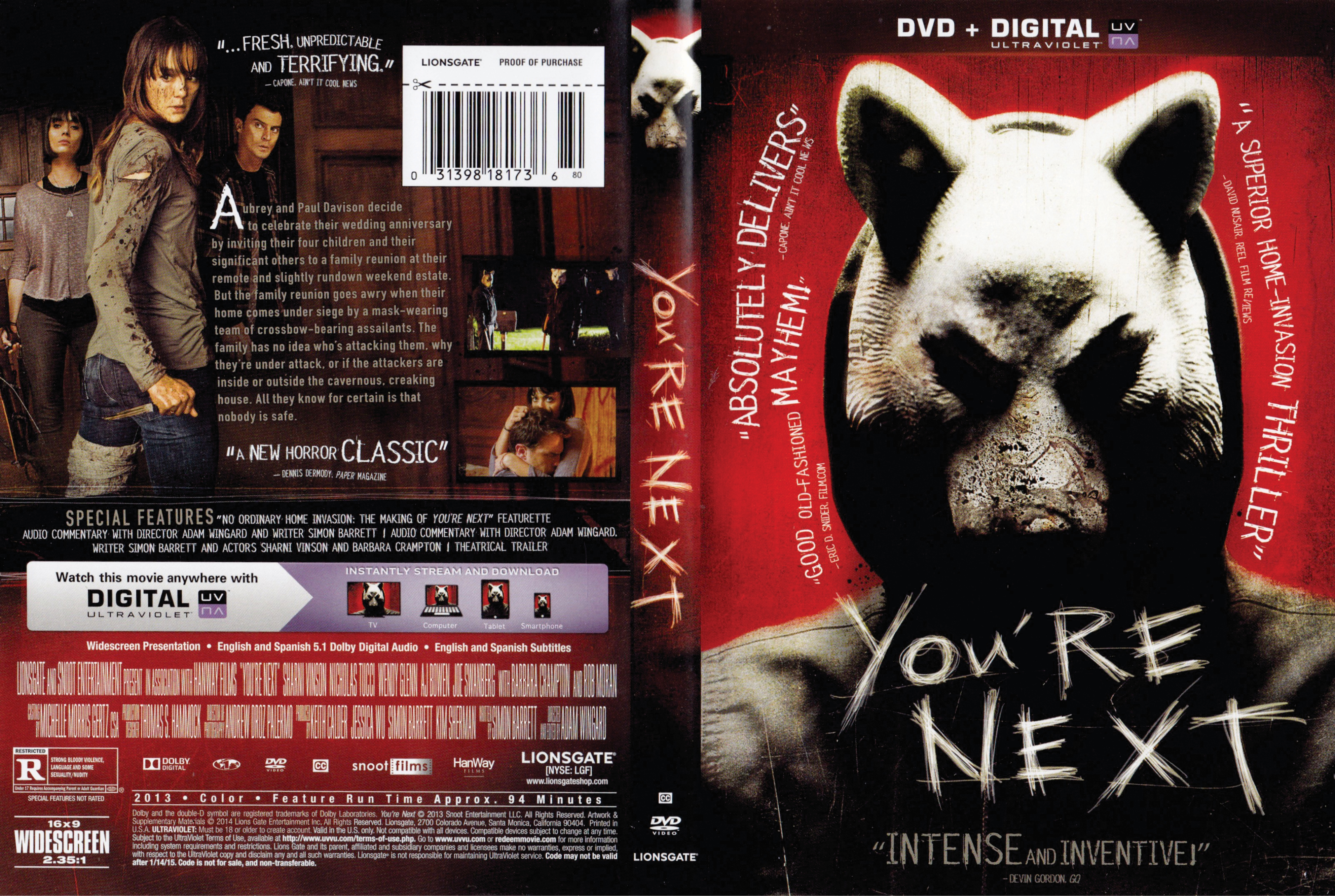 Jaquette Dvd De You Re Next Zone 1 Cinéma Passion