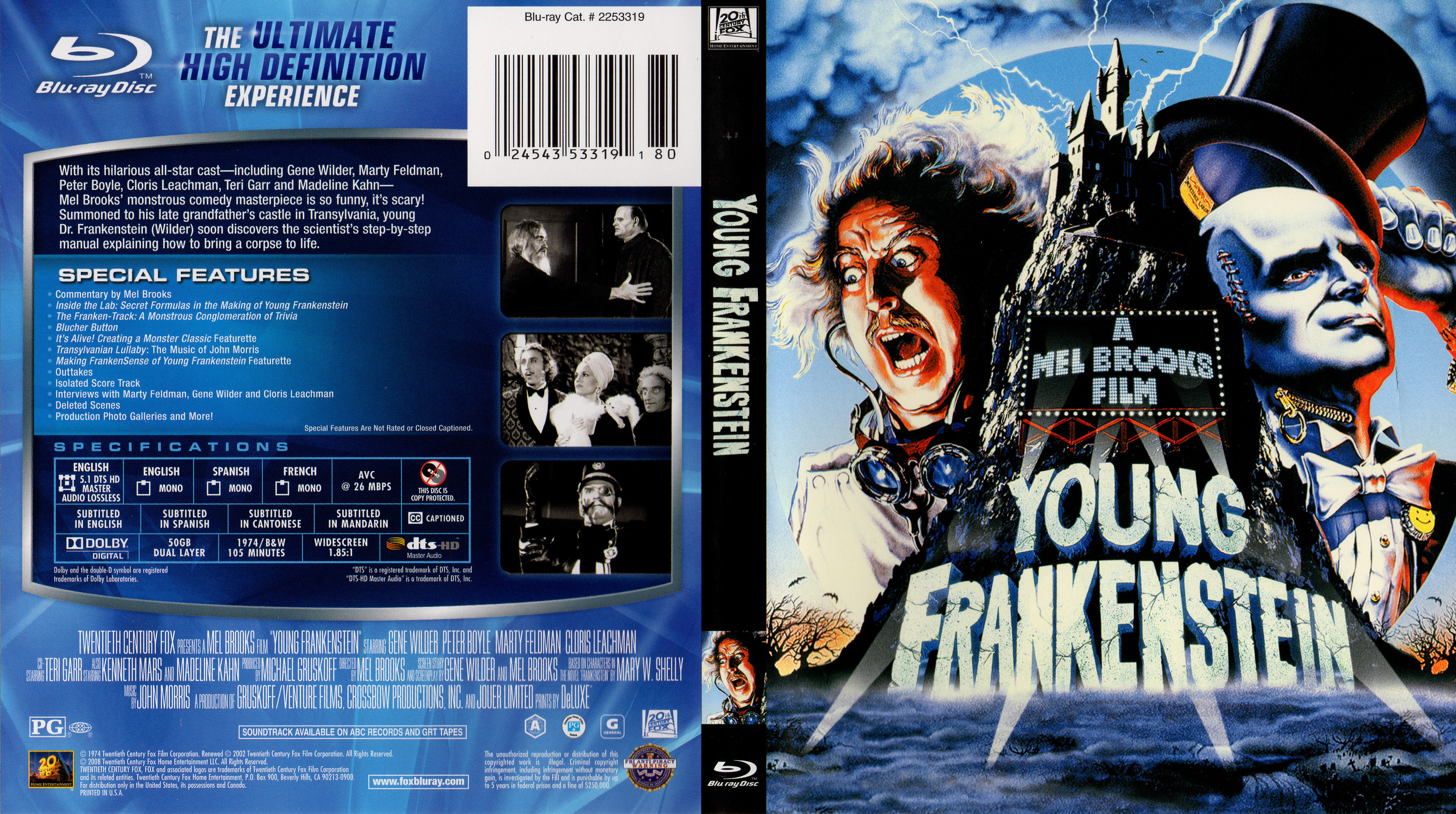 Jaquette DVD Young Frankenstein Zone 1 (BLU-RAY)