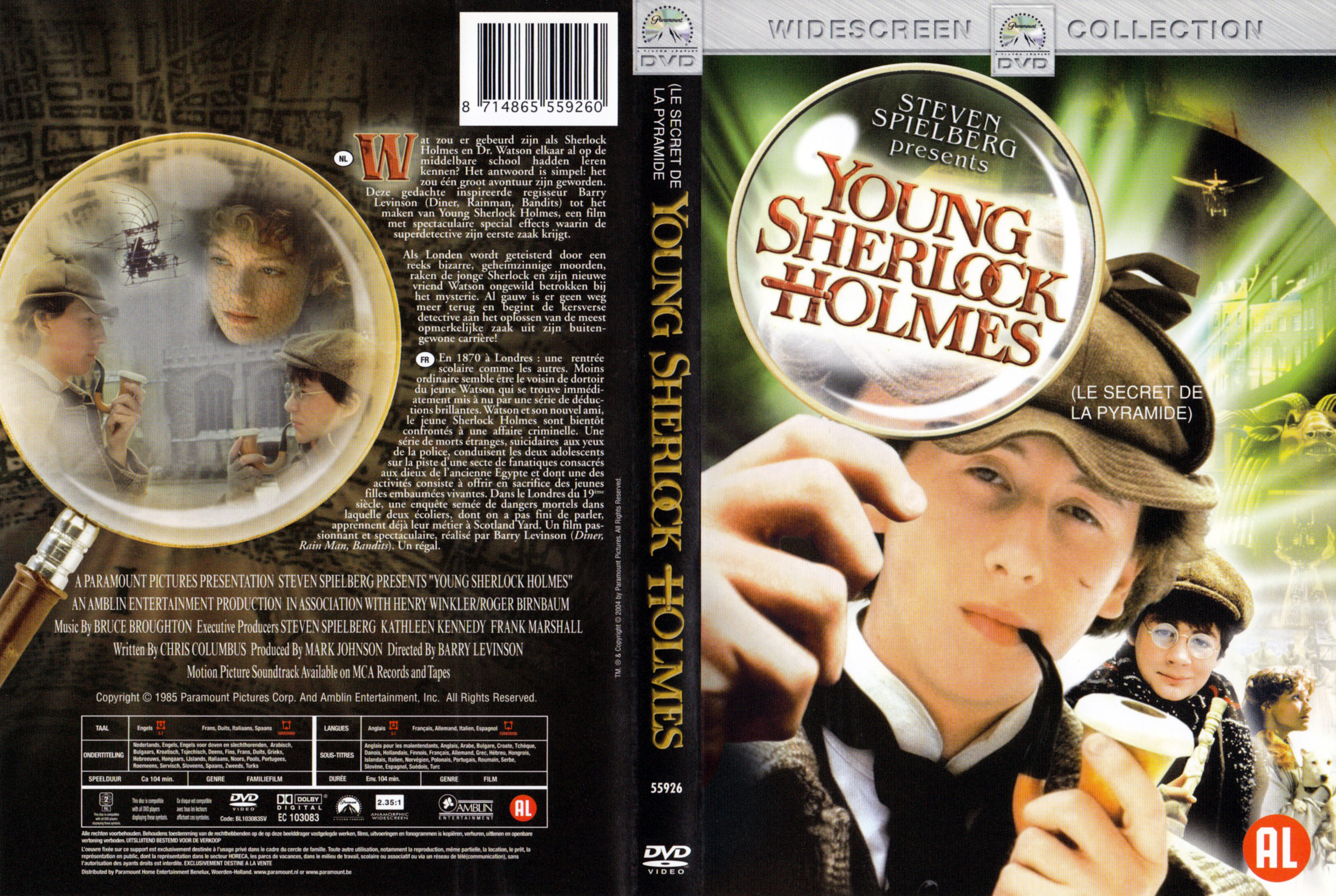 Jaquette DVD Young Sherlock Holmes - Le secret de la pyramide