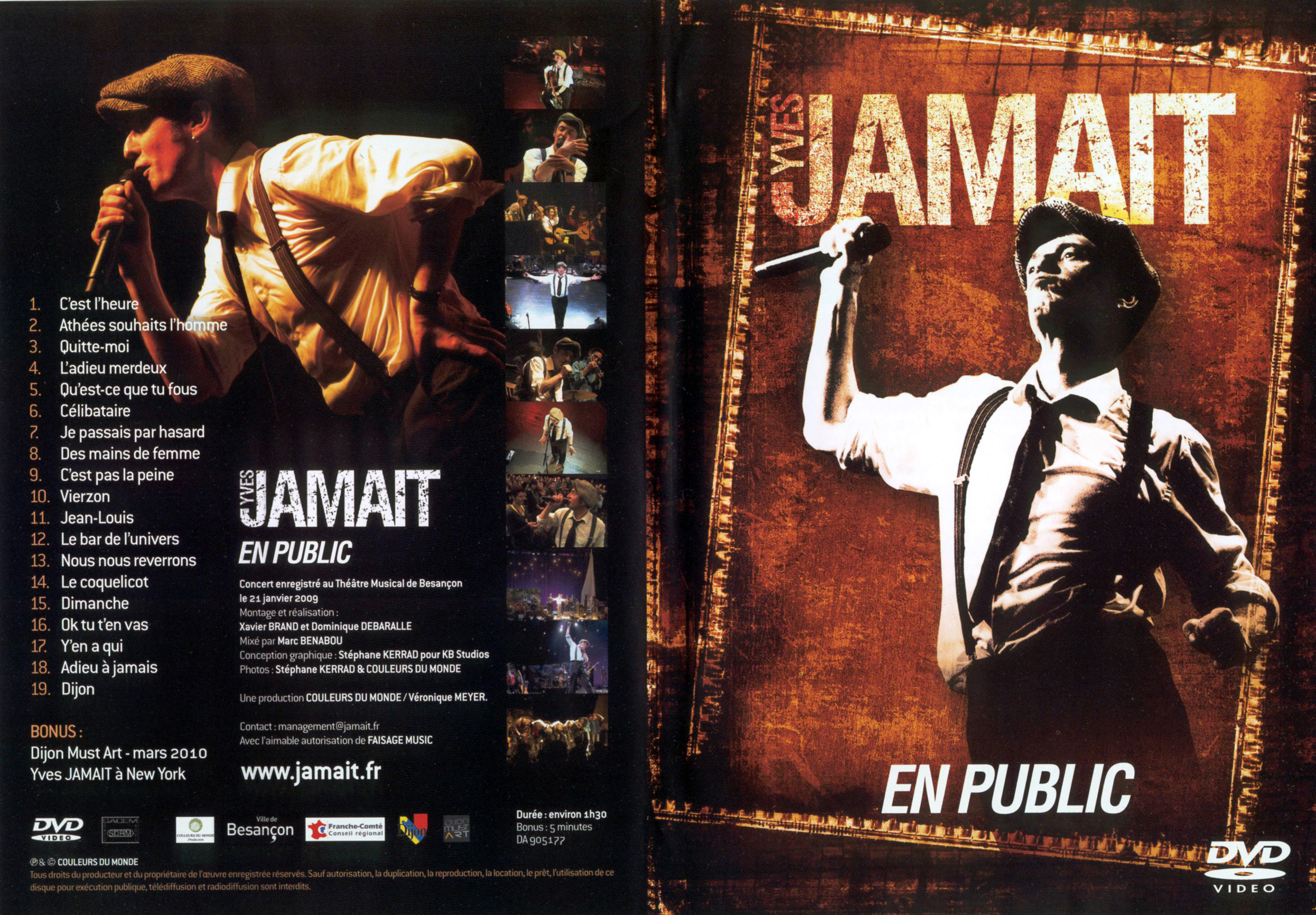 Jaquette DVD Yves Jamait en public