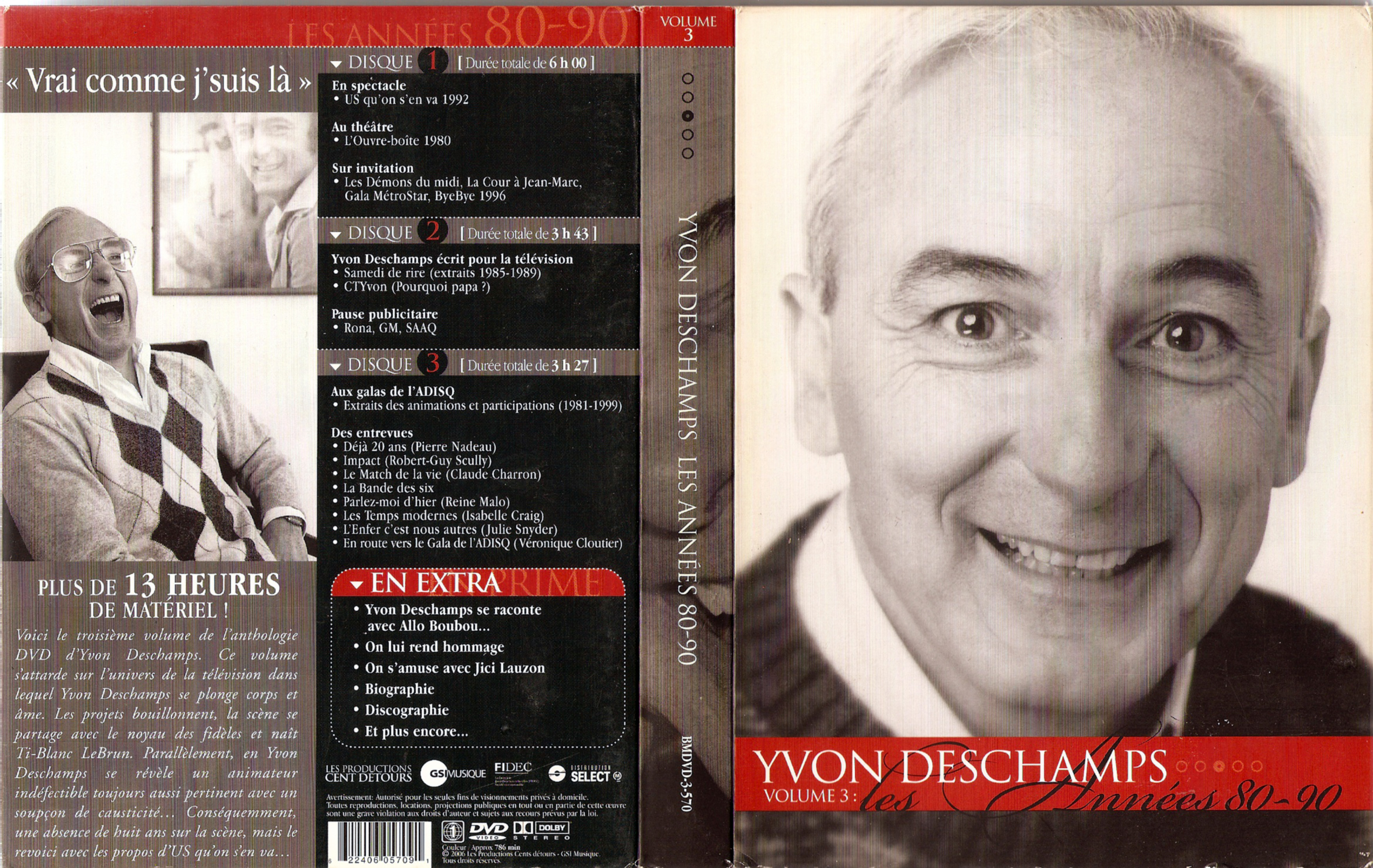 Jaquette DVD Yvon Deschamps vol 3