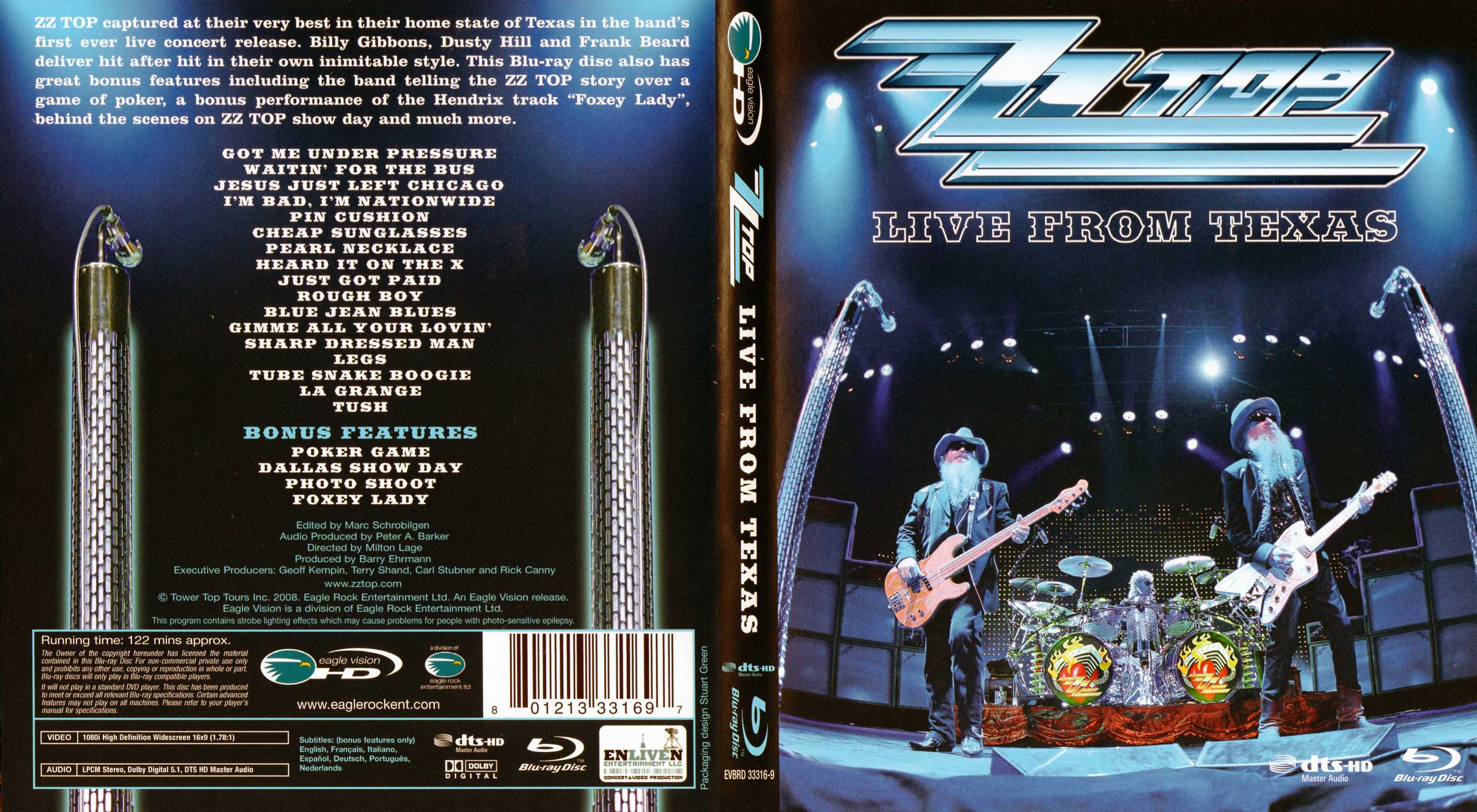 Jaquette DVD ZZ top Live from Texas (BLU-RAY)