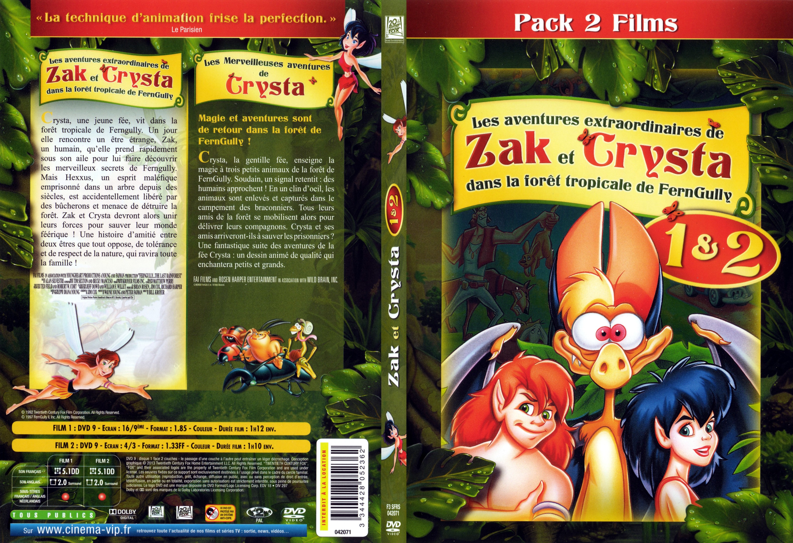 Jaquette DVD Zak et Crysta 1 + 2 - SLIM