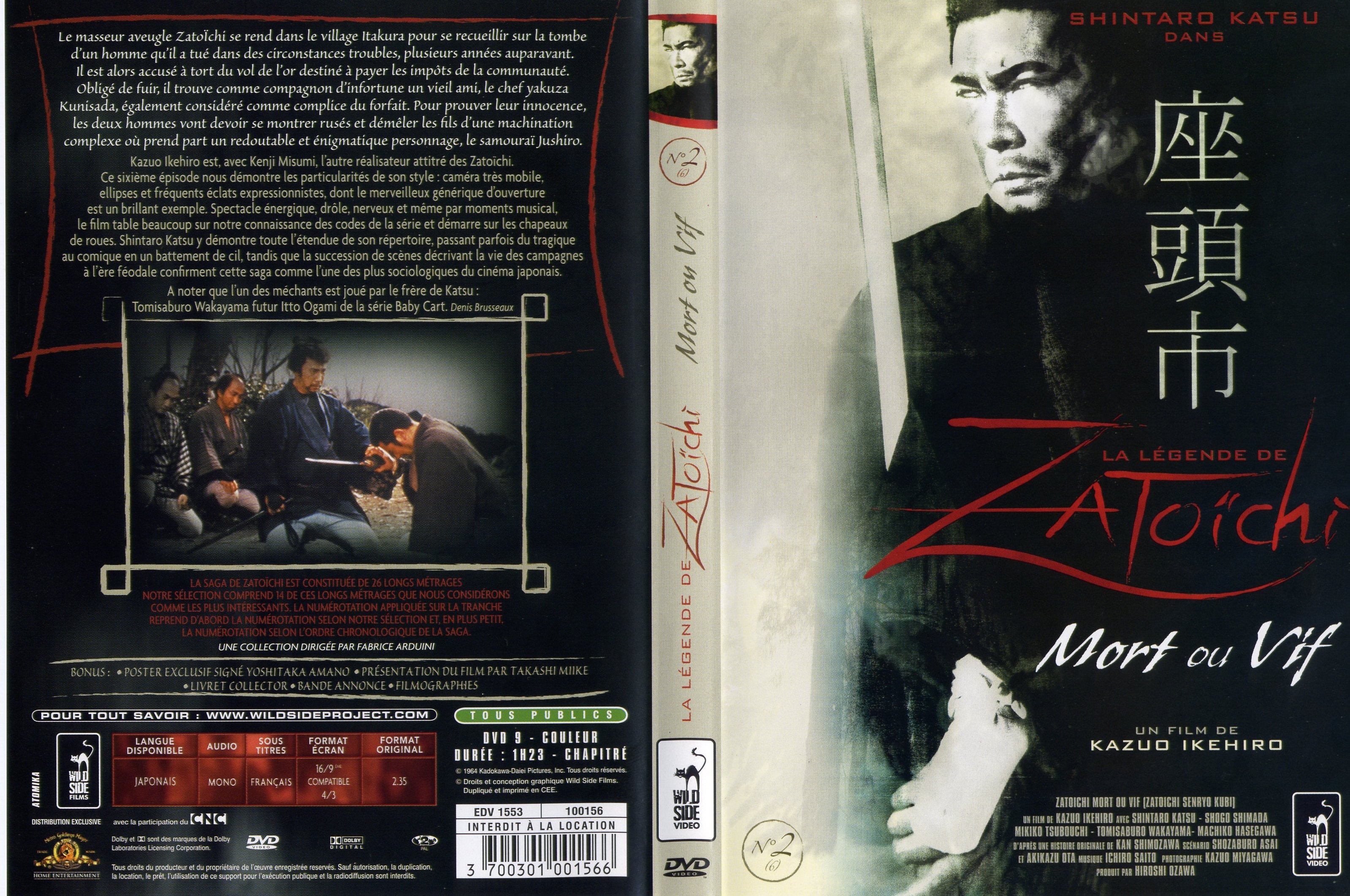 Jaquette DVD Zatoichi mort ou vif