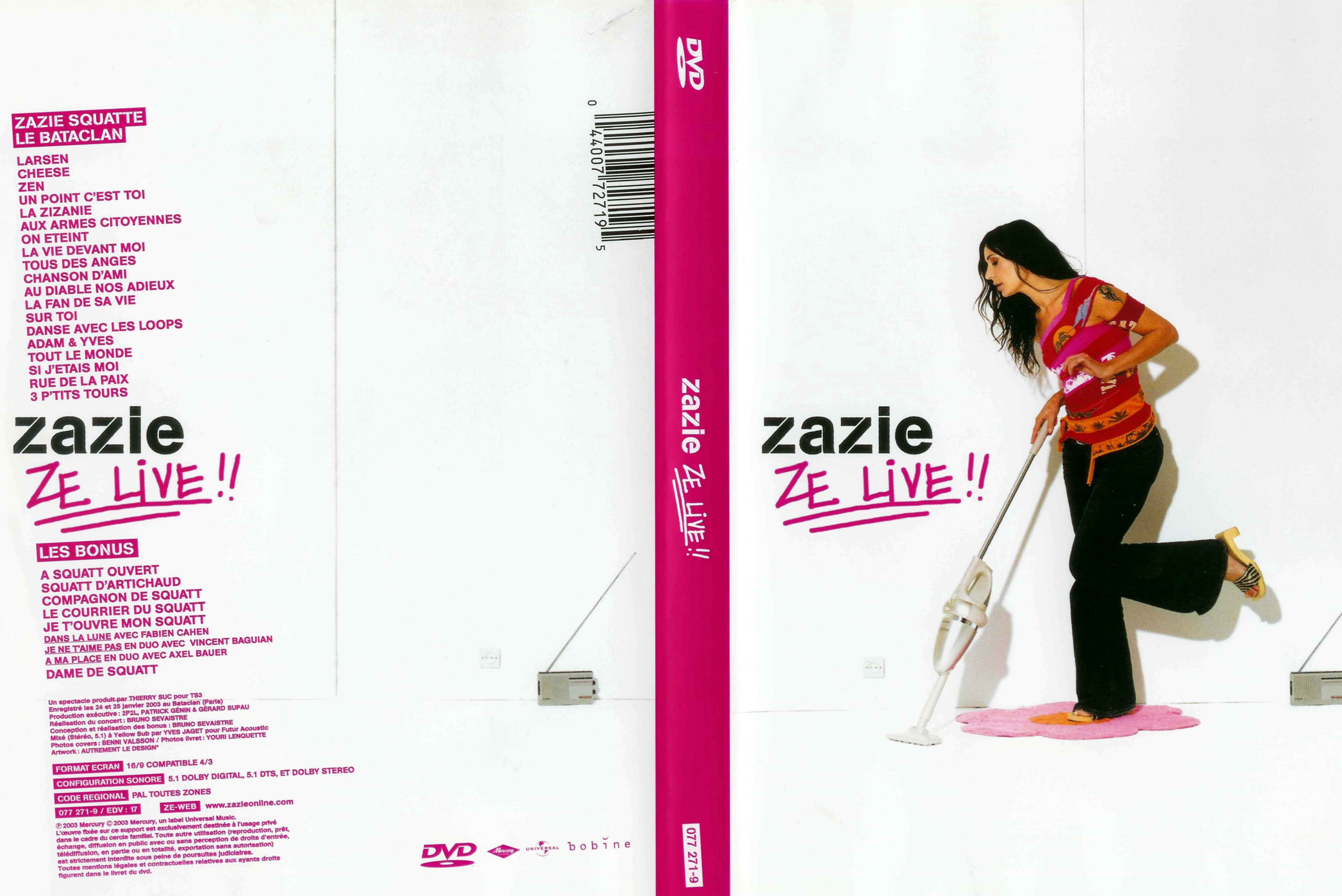 Jaquette DVD Zazie ze live