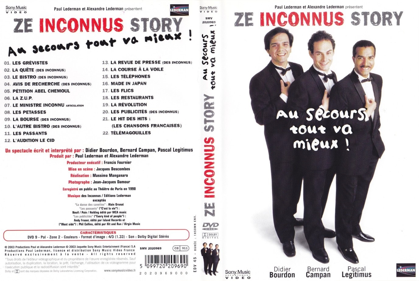 Jaquette DVD Ze Inconnus story - Au Secours Tout Va Mieux