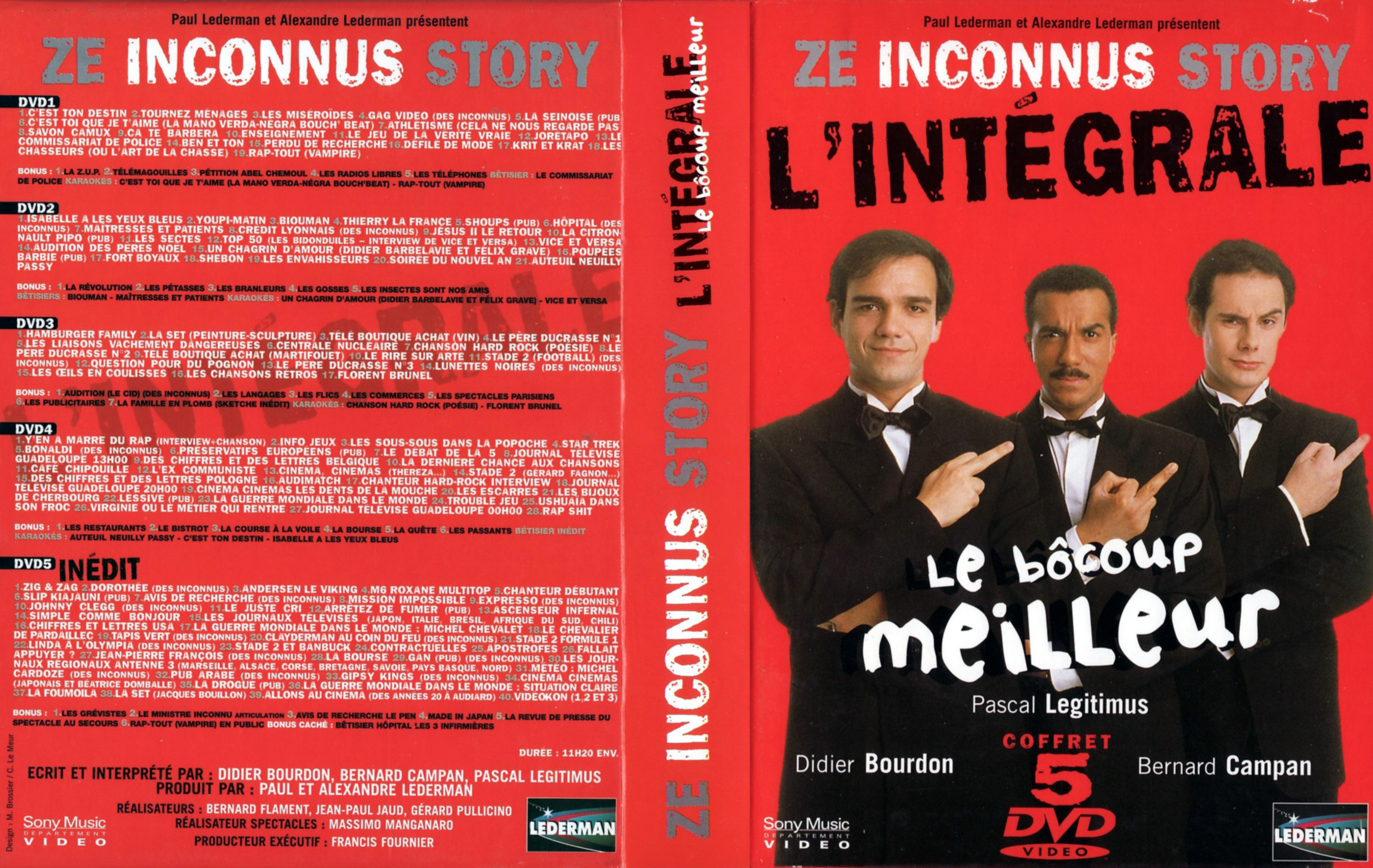 Jaquette DVD Ze inconnus story le bocoup meilleur COFFRET