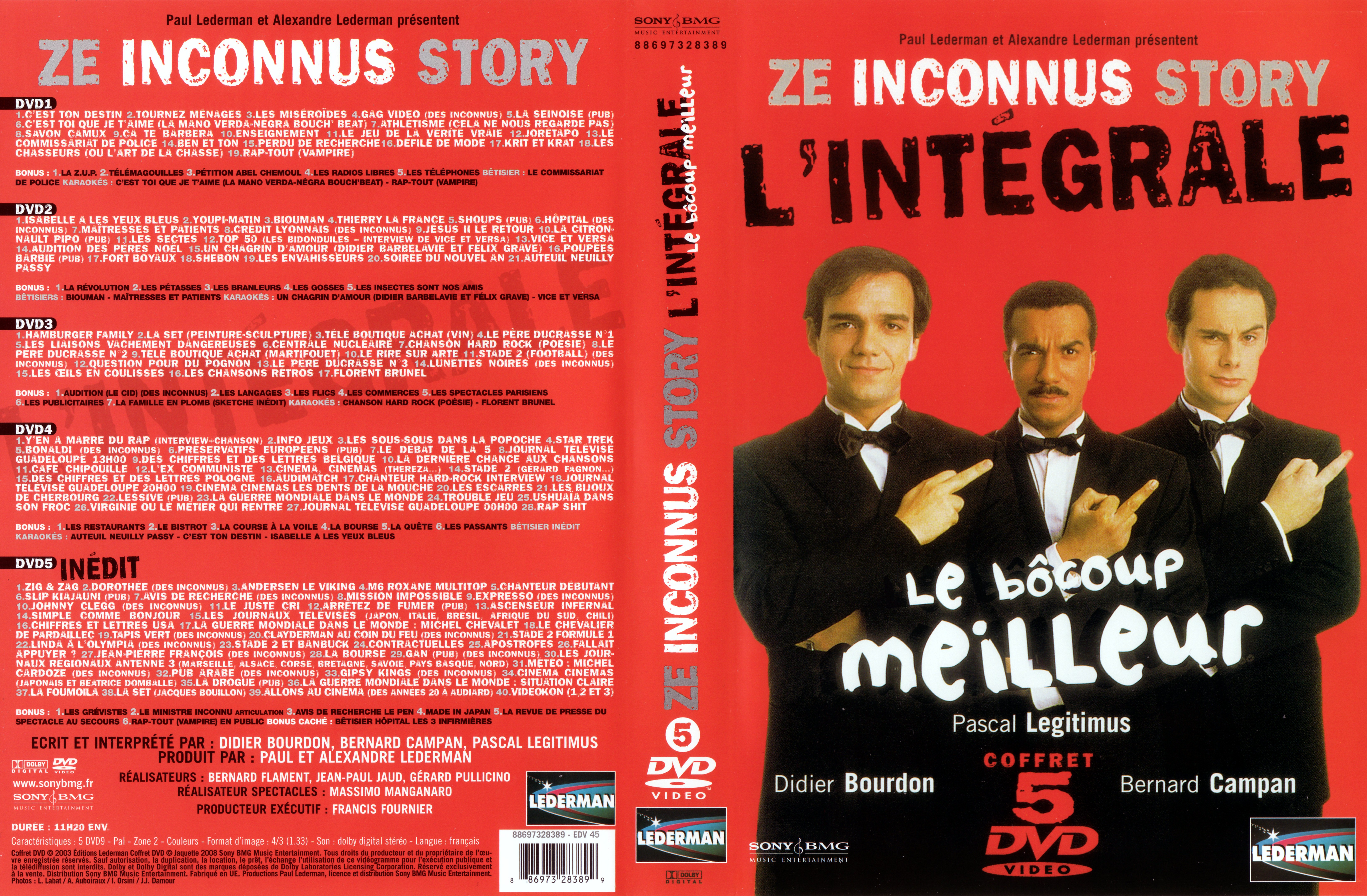 Jaquette DVD Ze inconnus story le bocoup meilleur COFFRET v3