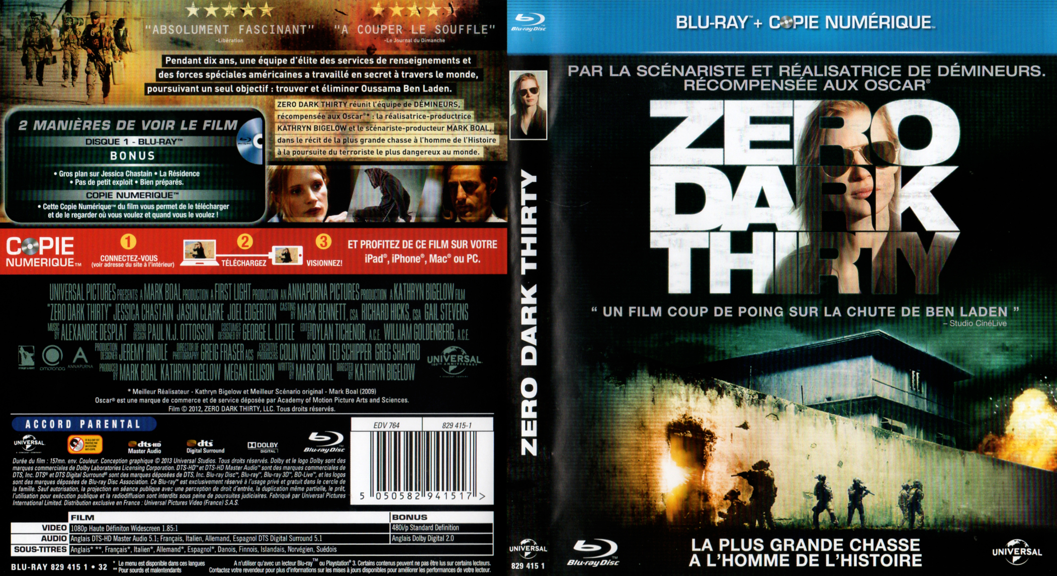 Jaquette DVD Zero Dark Thirty (BLU-RAY)