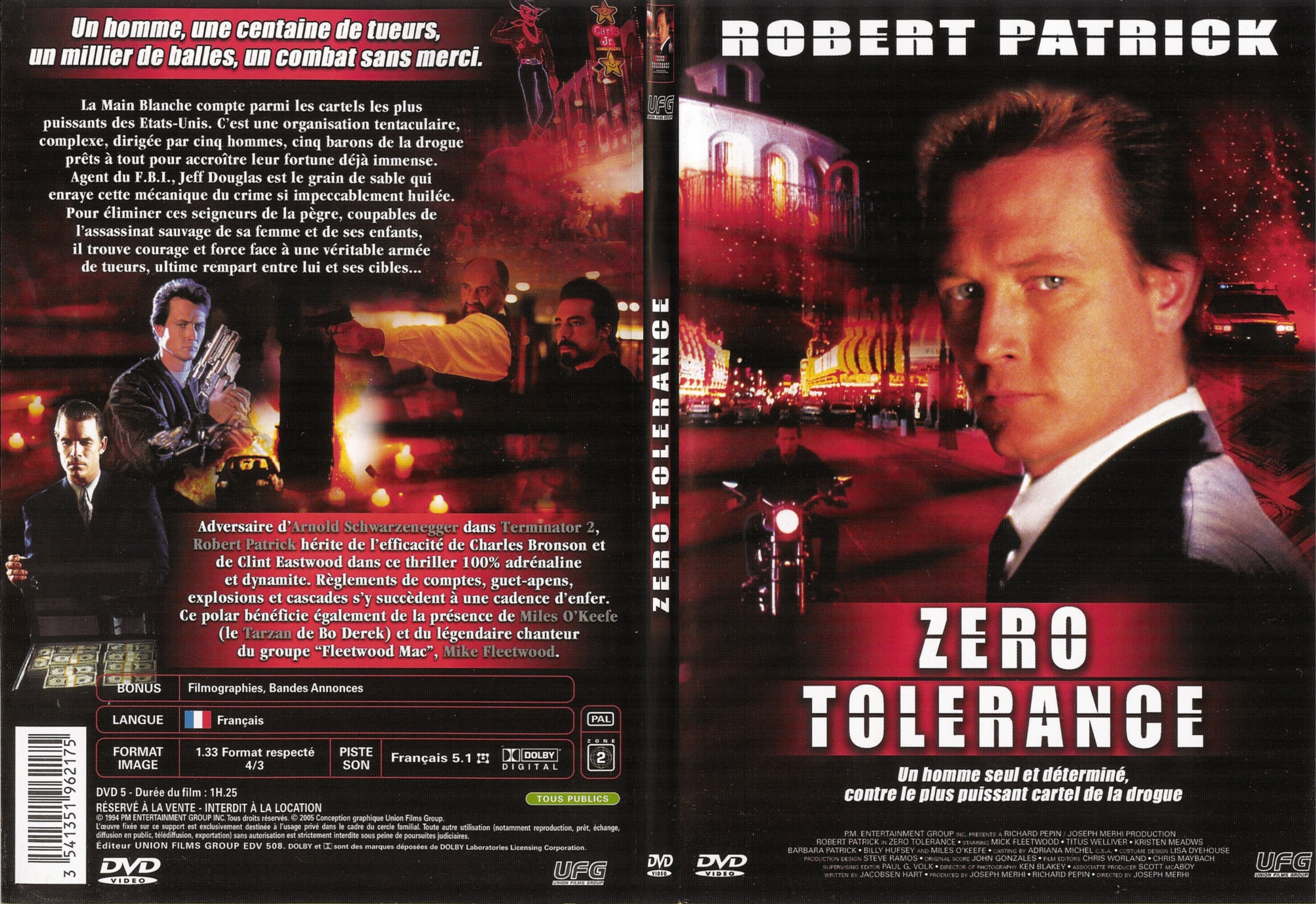 Jaquette DVD Zero tolerance - SLIM