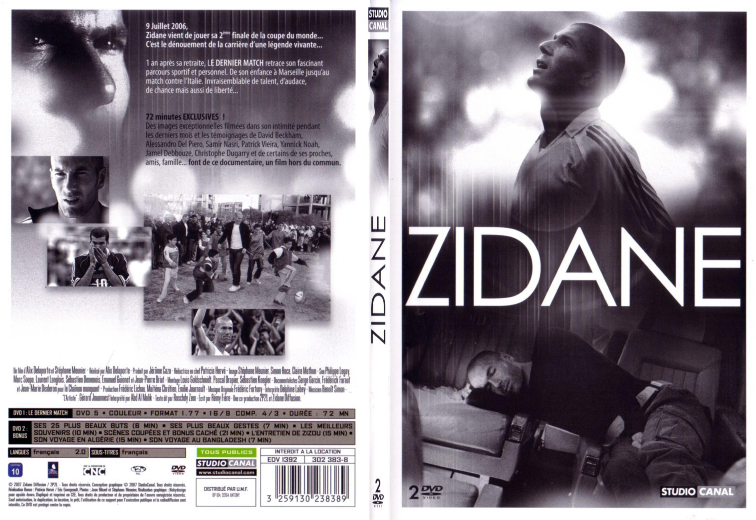 Jaquette DVD Zidane - SLIM