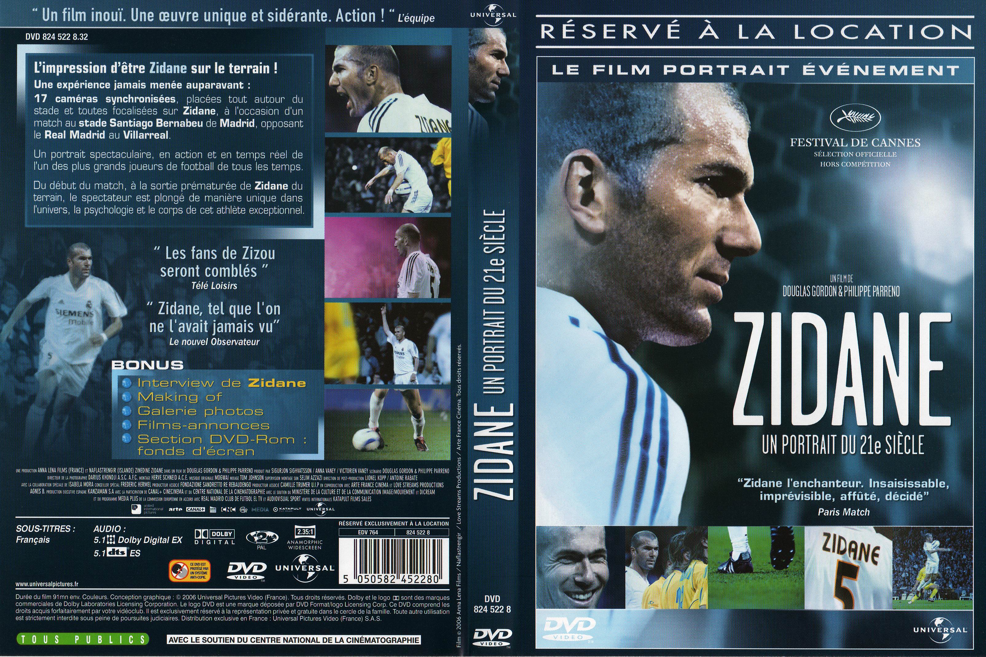 Jaquette DVD Zidane un portrait du XXIeme siecle