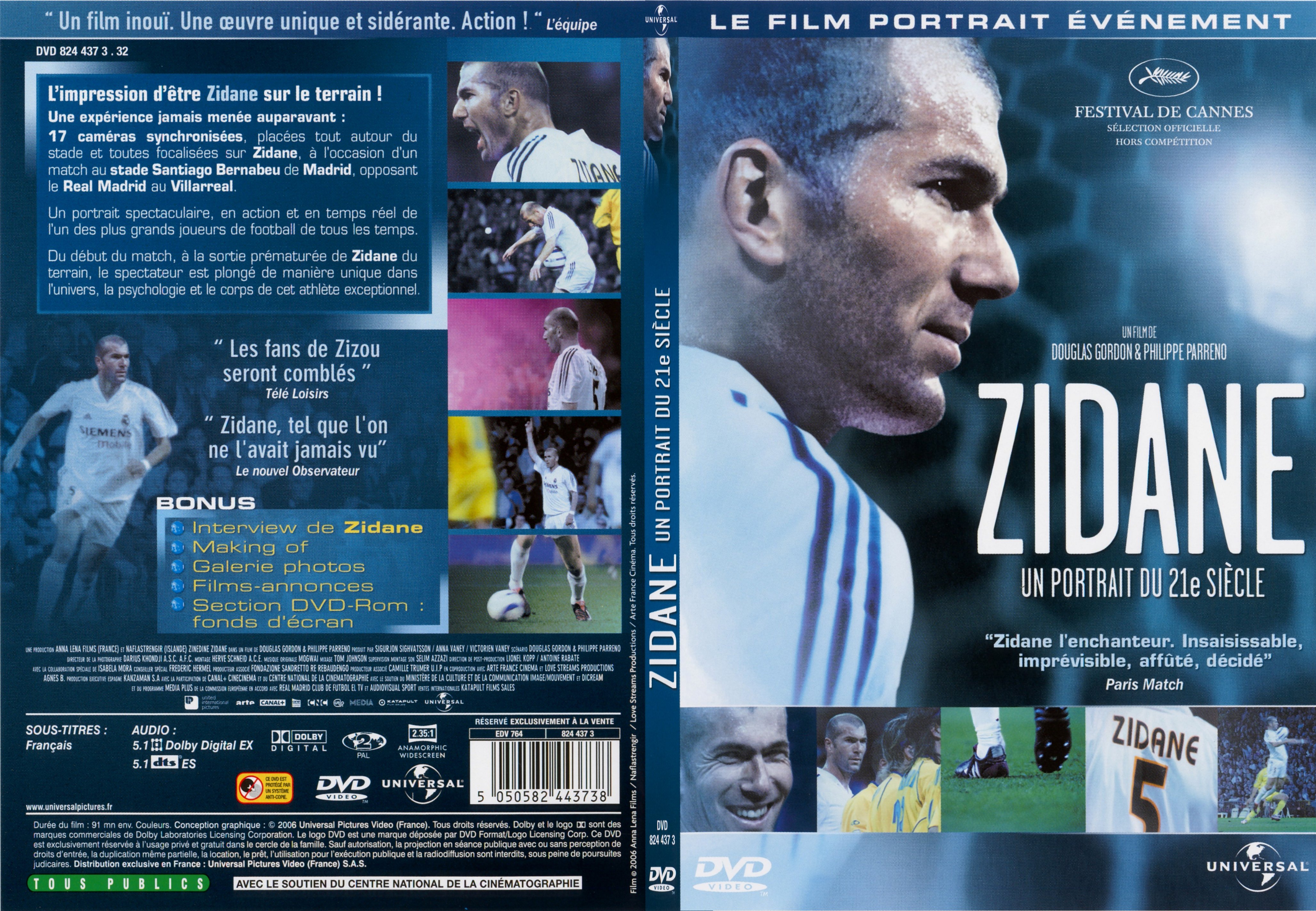 Jaquette DVD Zidane un portrait du XXIeme siecle - SLIM