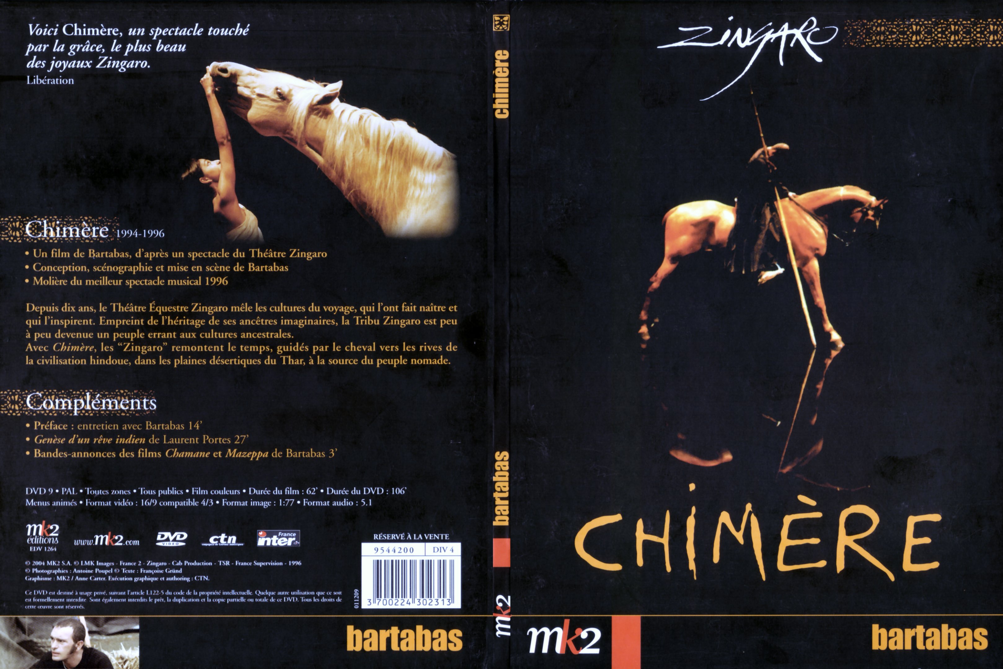 Jaquette DVD Zingaro - Chimere