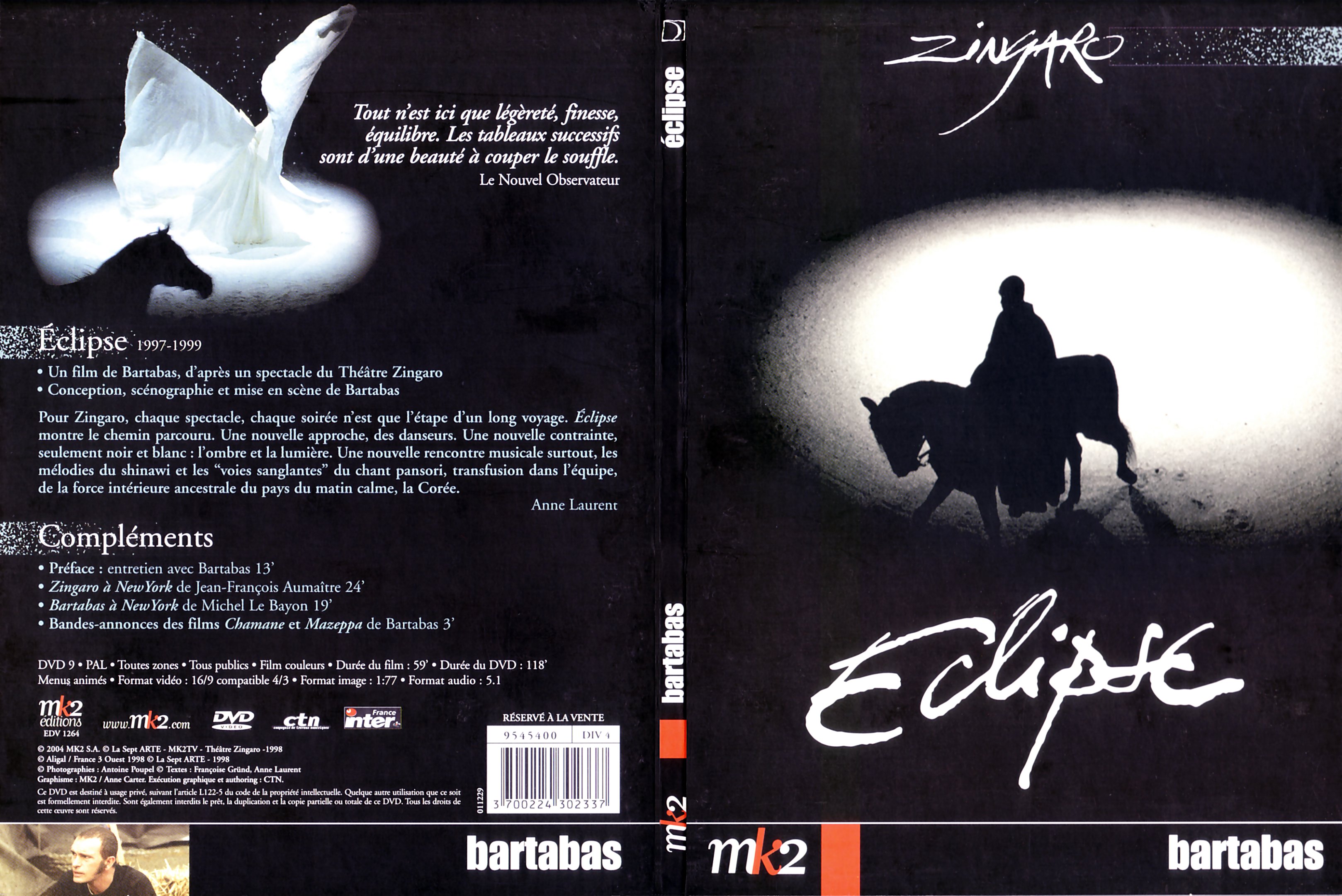 Jaquette DVD Zingaro - Eclipse