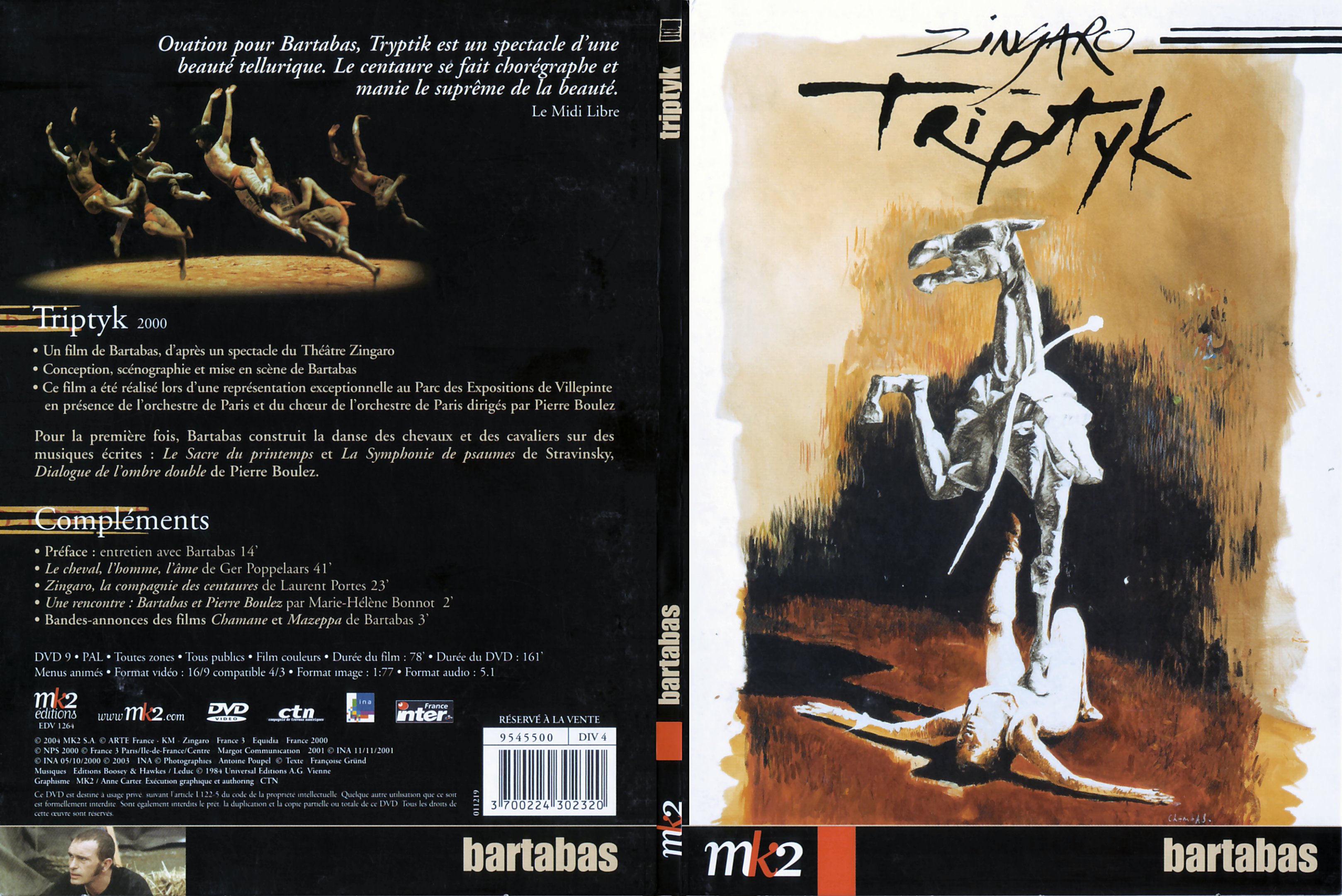 Jaquette DVD Zingaro - Triptyk