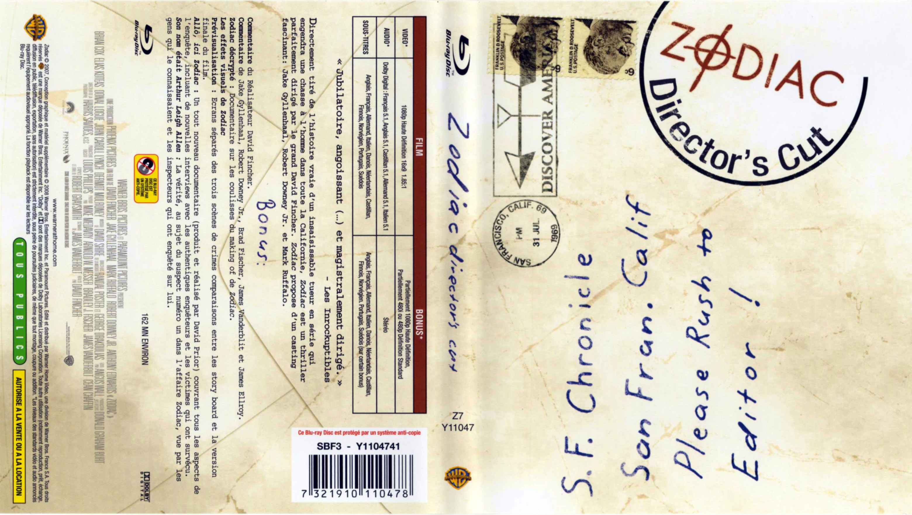 Jaquette DVD Zodiac (BLU-RAY)