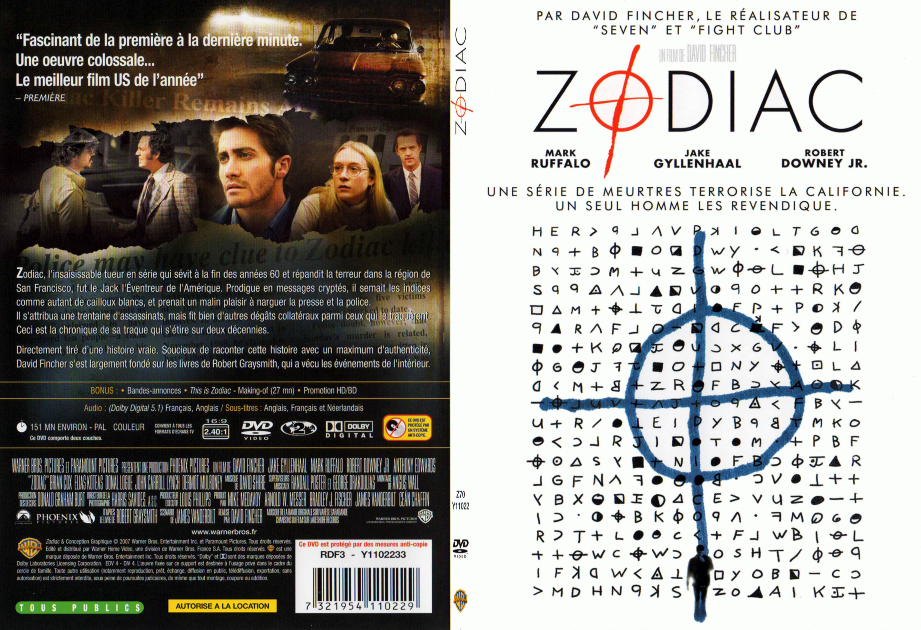 Jaquette DVD Zodiac - SLIM