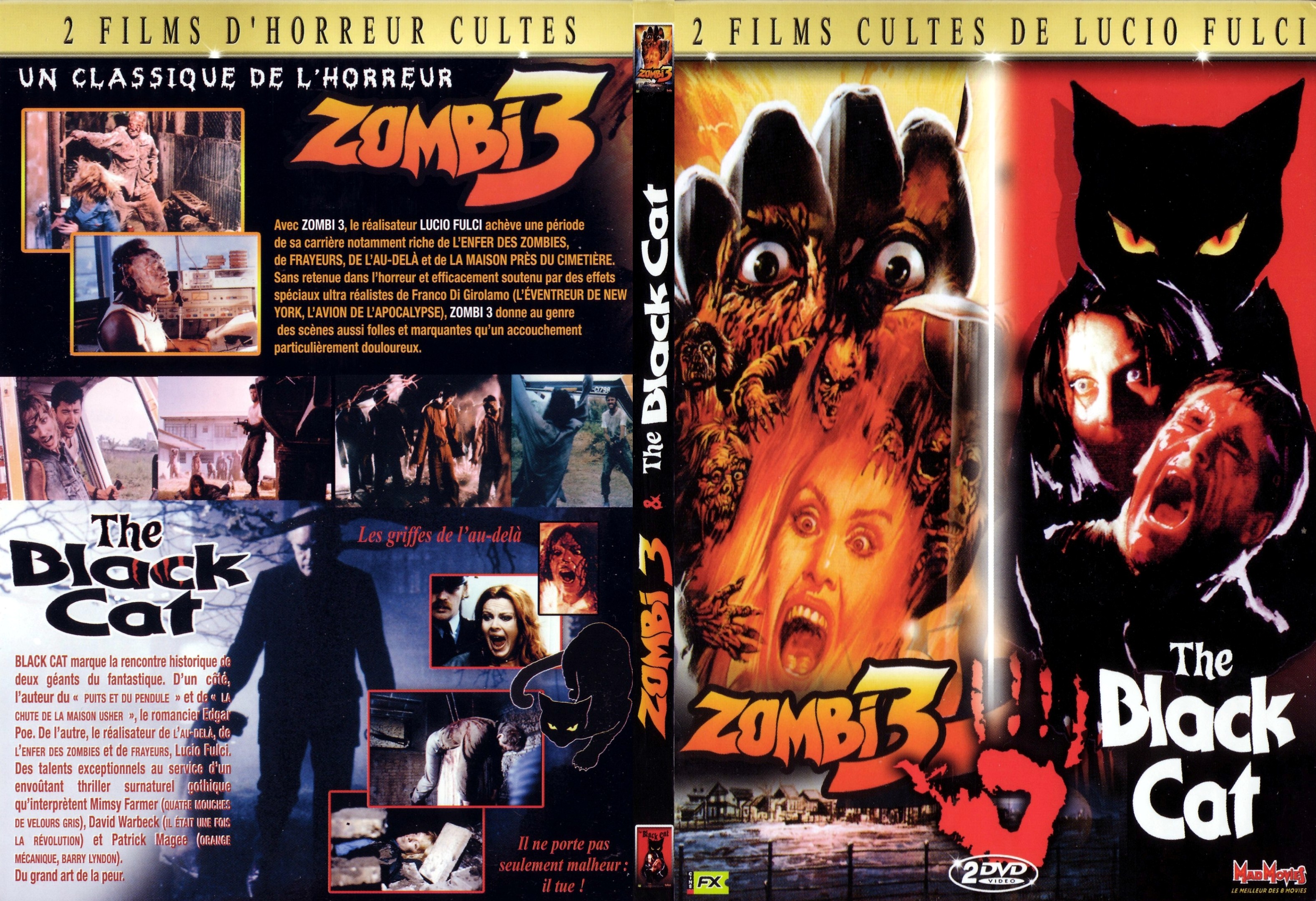 Jaquette DVD Zombi 3 + The black cat - SLIM