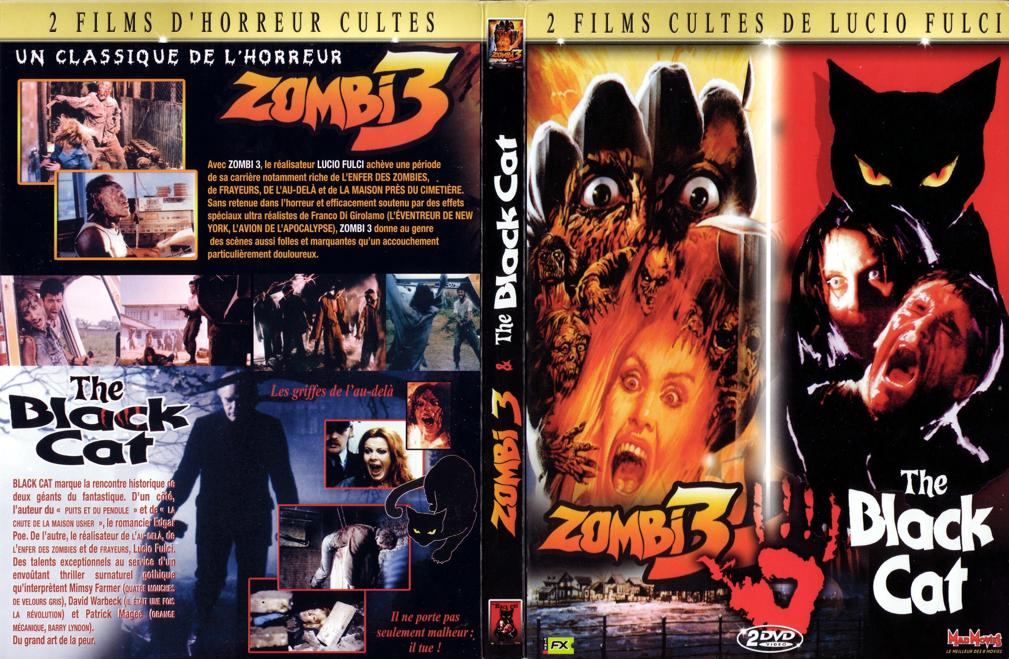 Jaquette DVD Zombi 3 + The black cat v2