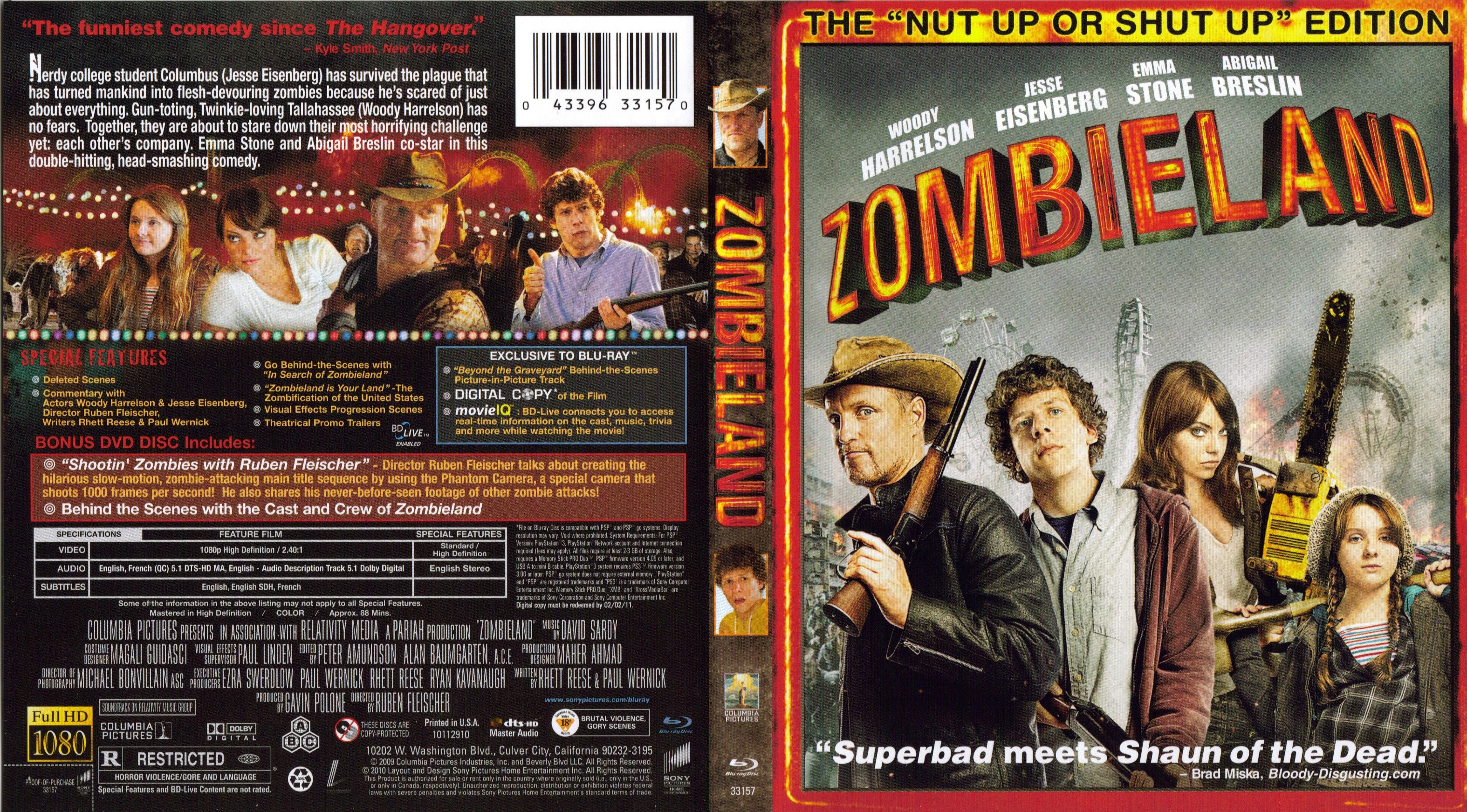 Jaquette DVD Zombieland (Canadienne) (BLU-RAY)