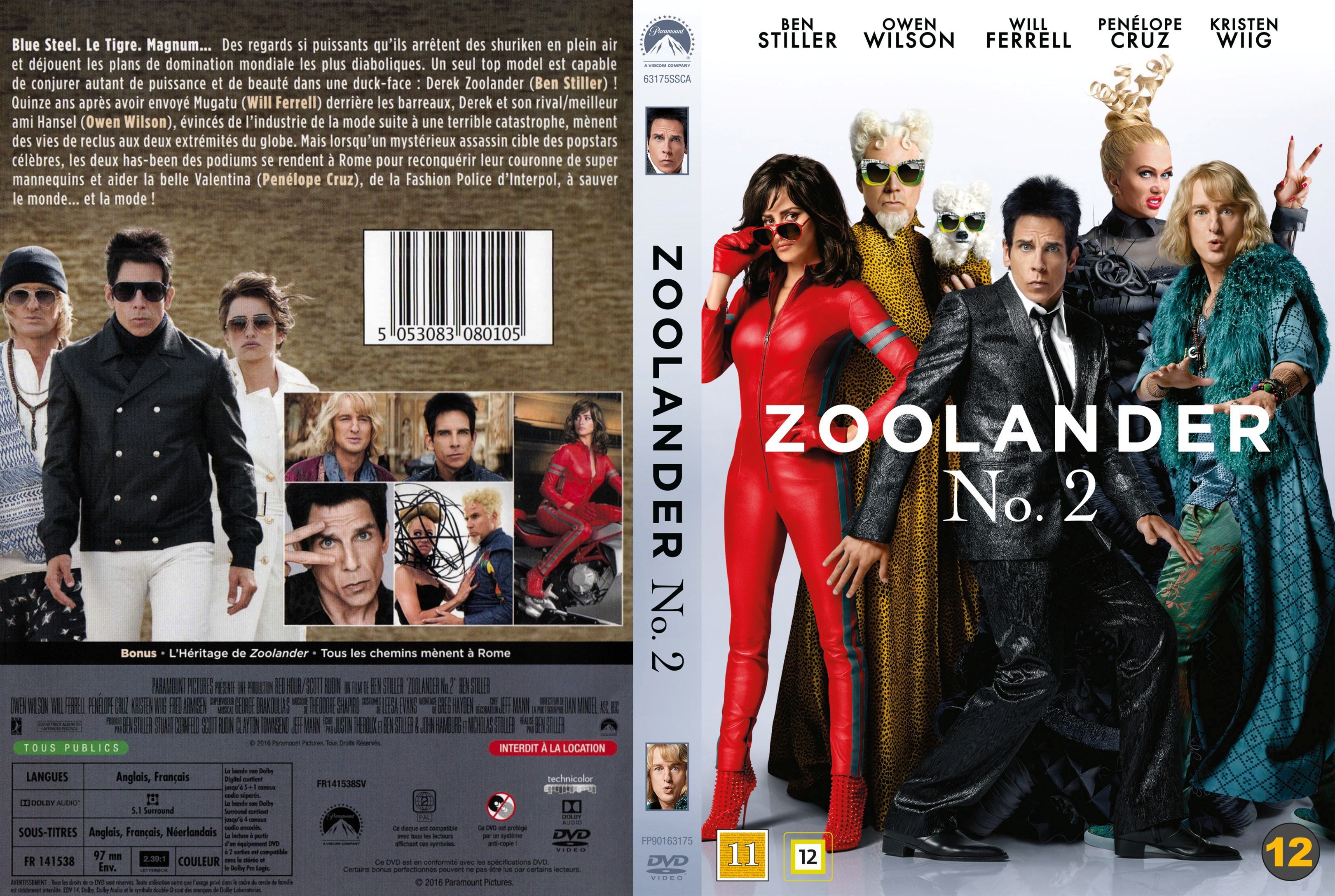 Jaquette DVD Zoolander 2 custom