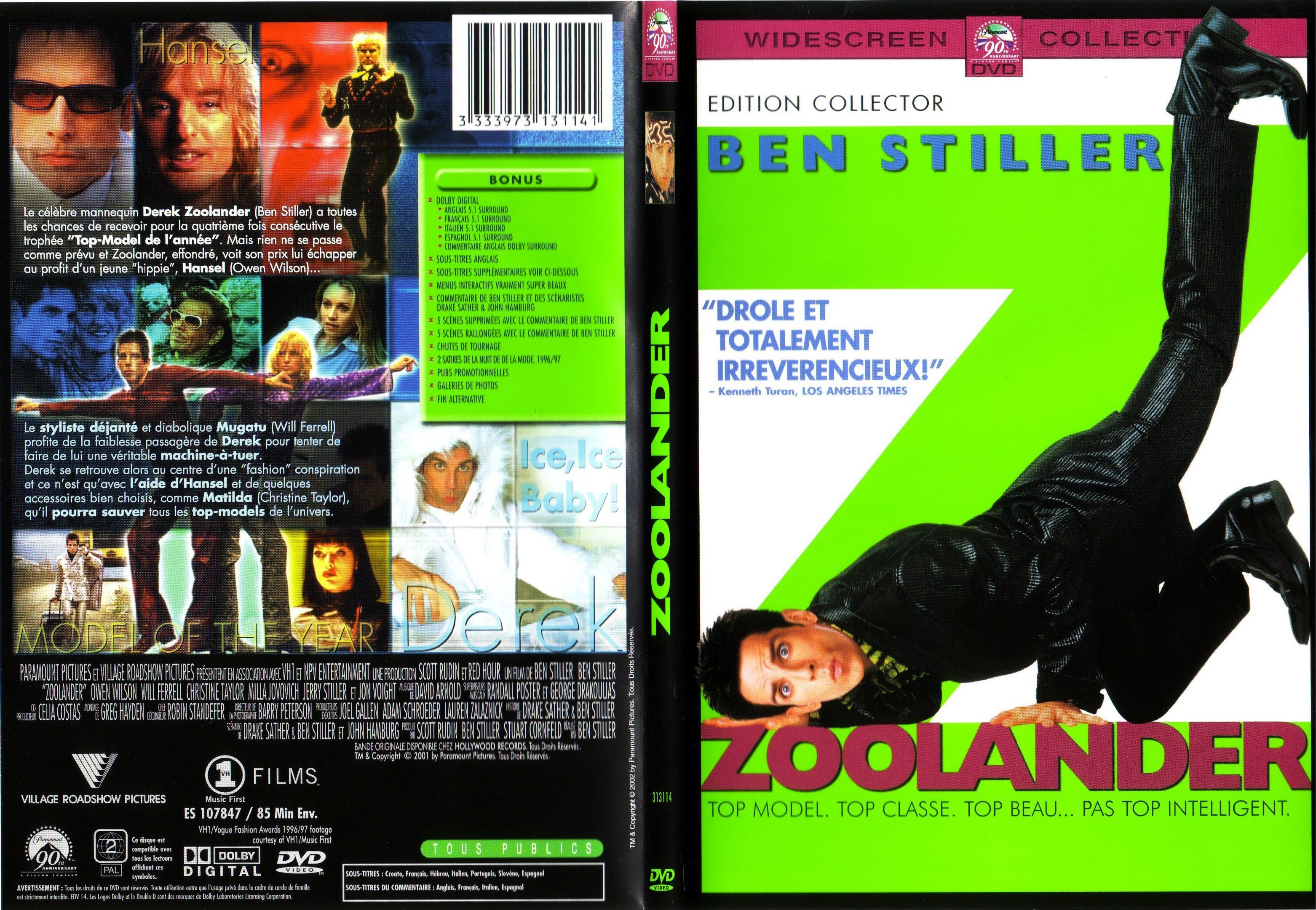 Jaquette DVD Zoolander - SLIM