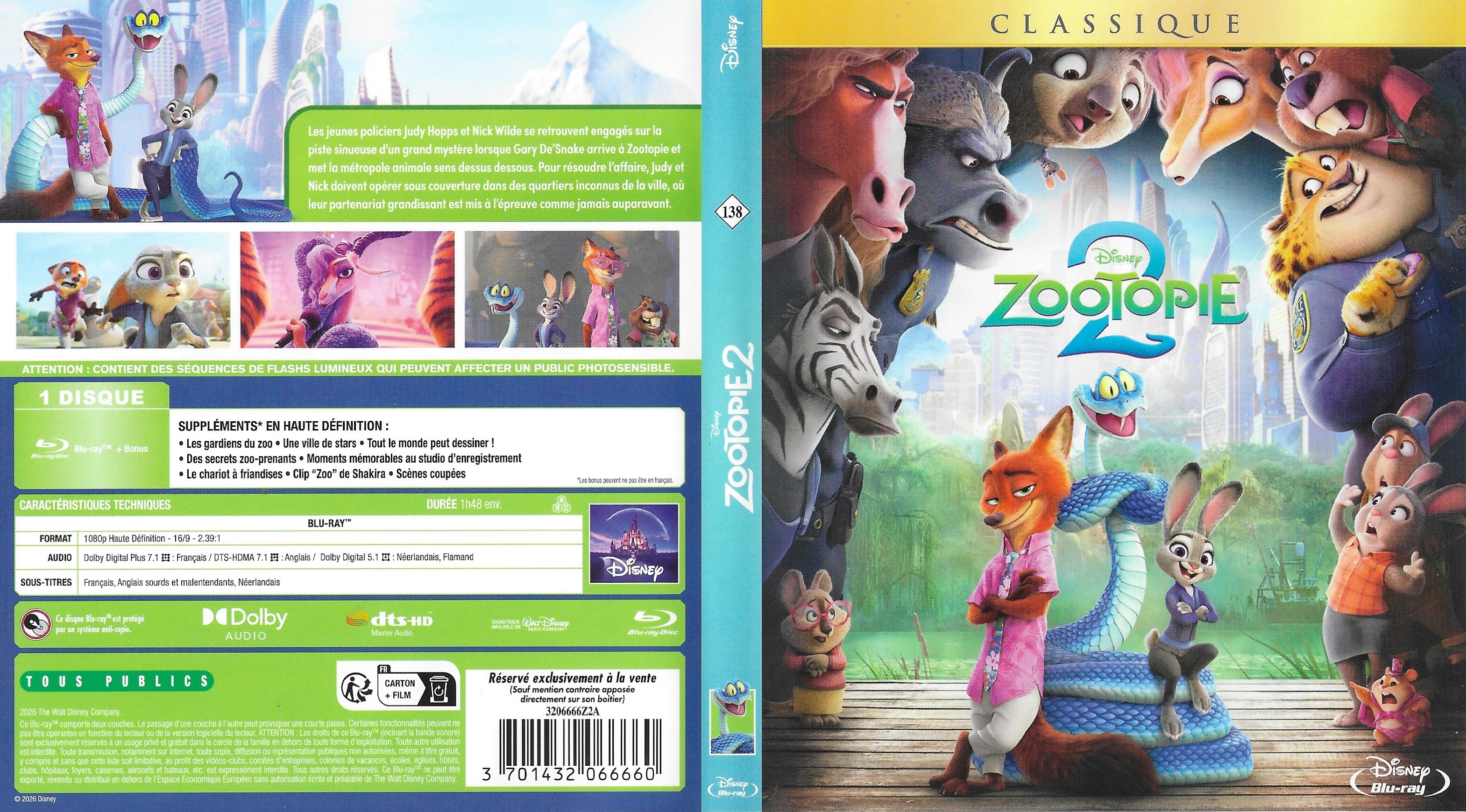 Jaquette DVD Zootopie 2 (BLU-RAY)