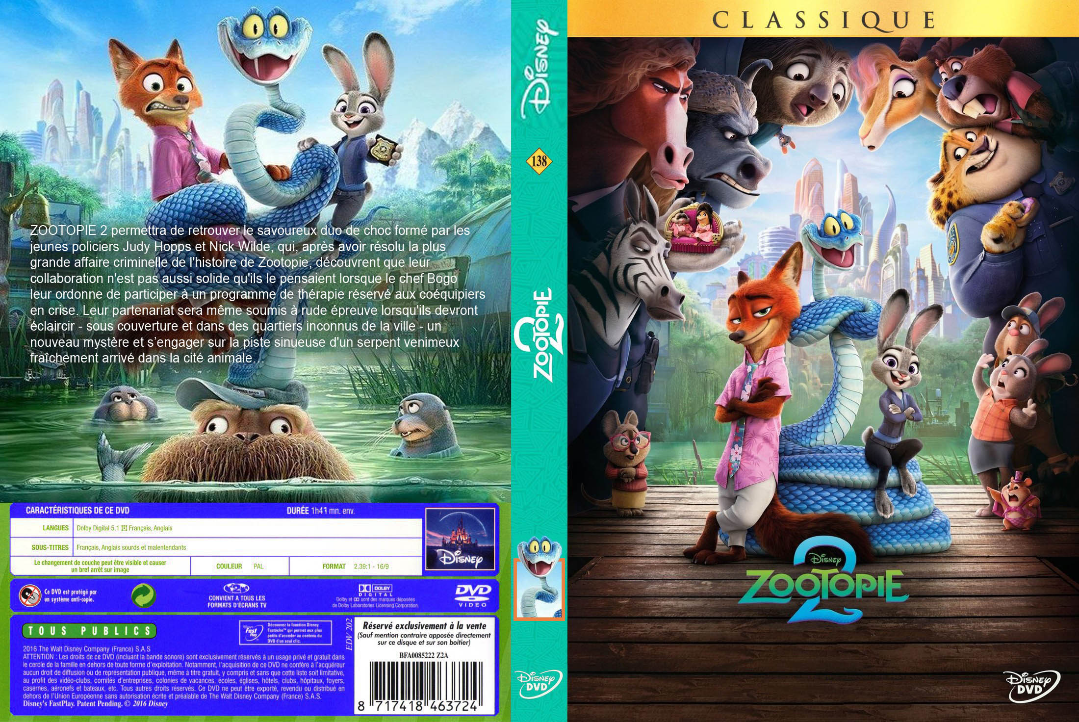 Jaquette DVD Zootopie 2 custom