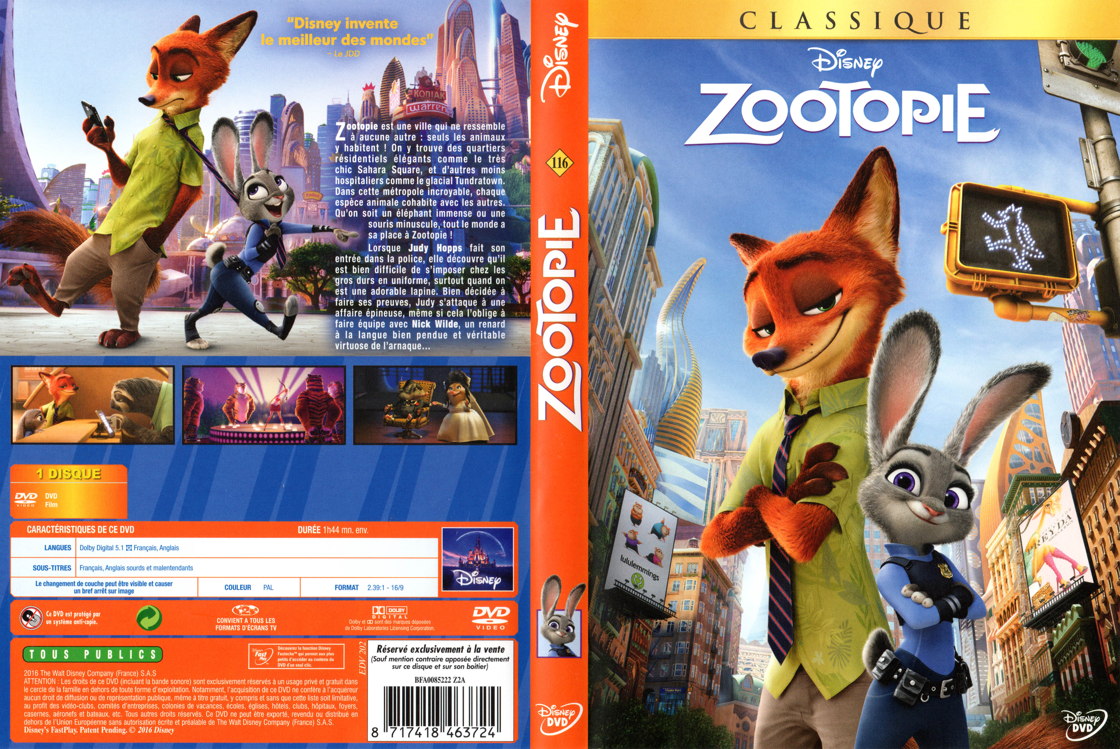 Jaquette DVD Zootopie v2