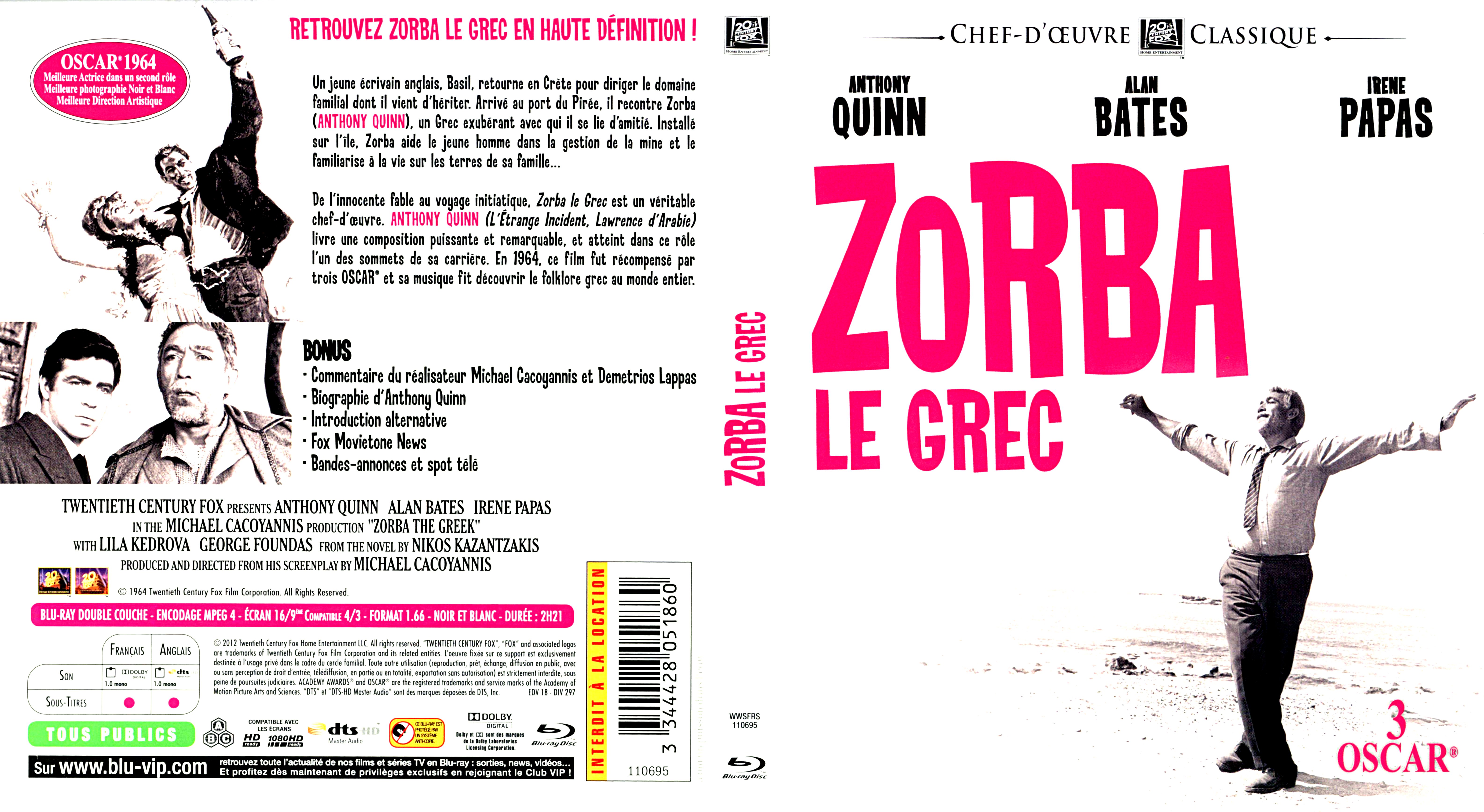 Jaquette DVD Zorba le Grec (BLU-RAY) v2