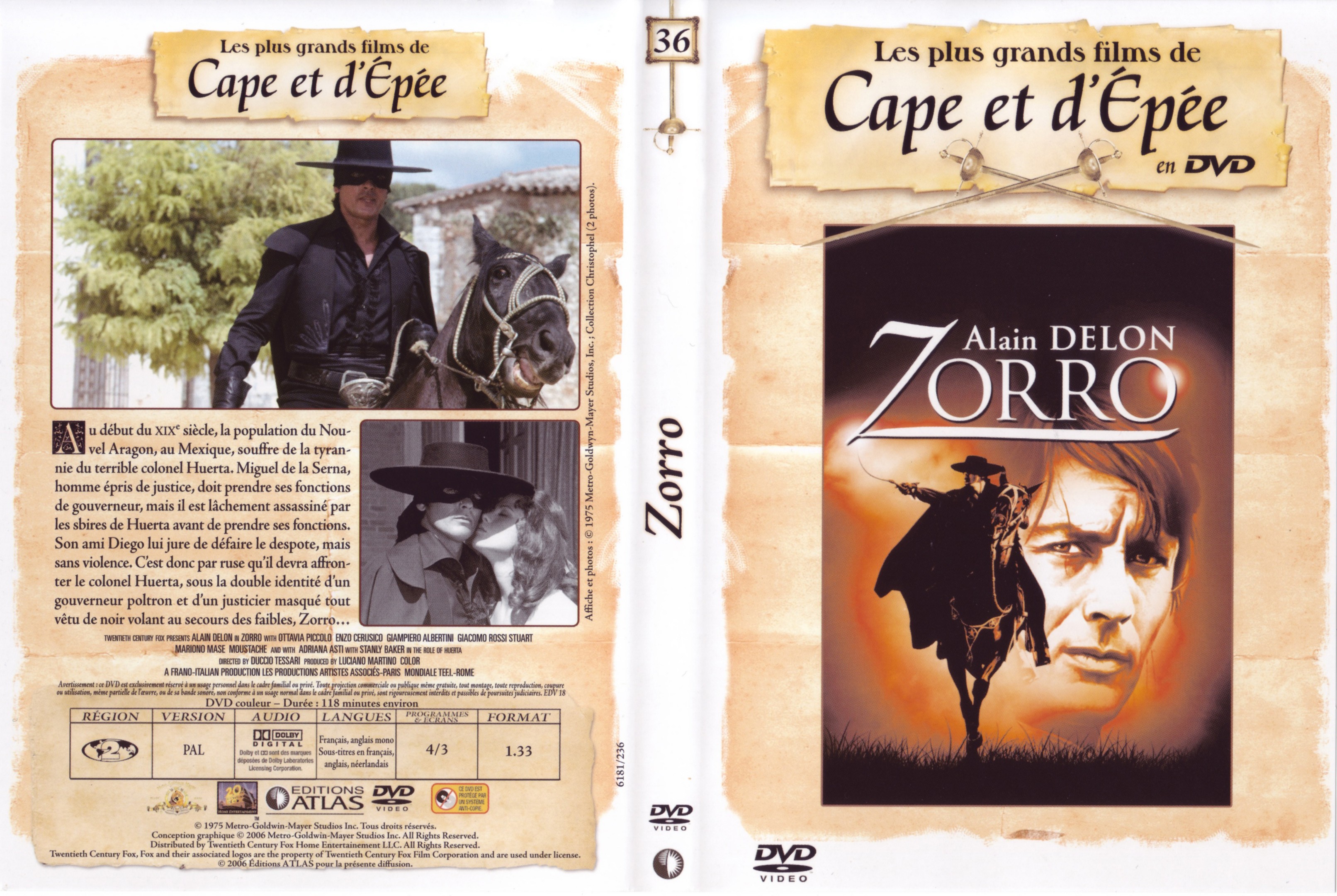 Jaquette DVD Zorro (Alain Delon)