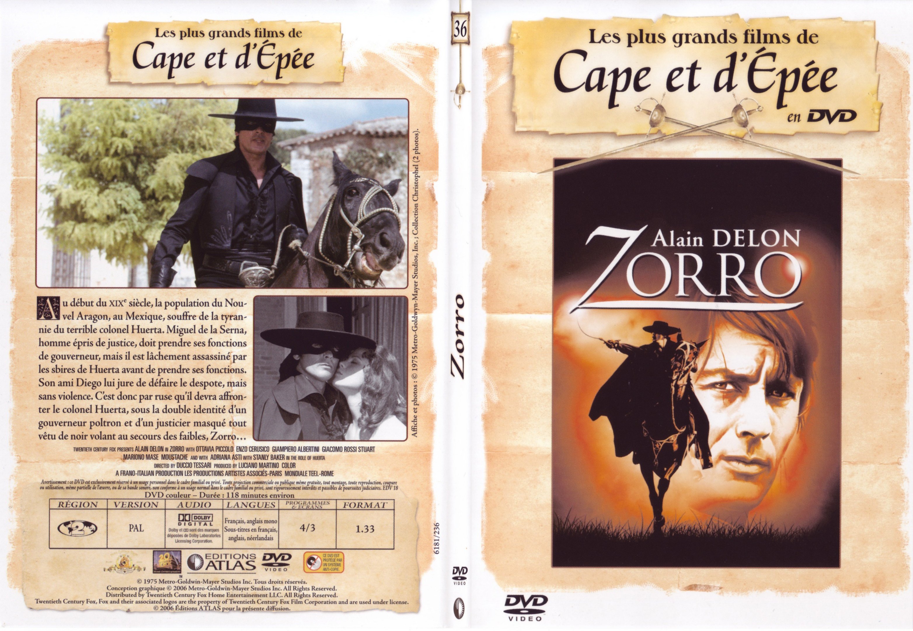 Jaquette DVD Zorro (Alain Delon) - SLIM