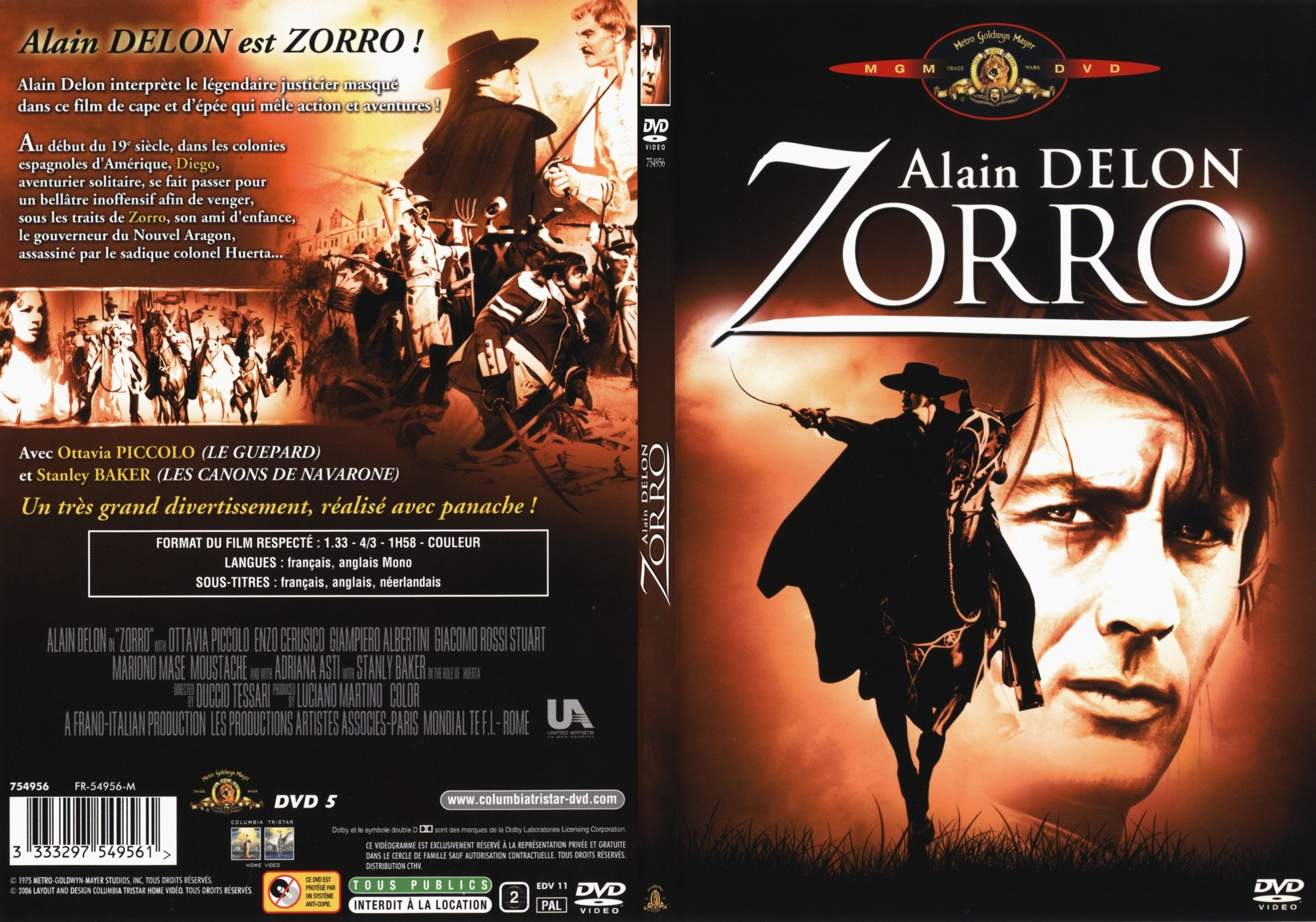 Jaquette DVD Zorro (Alain Delon) - SLIM v2