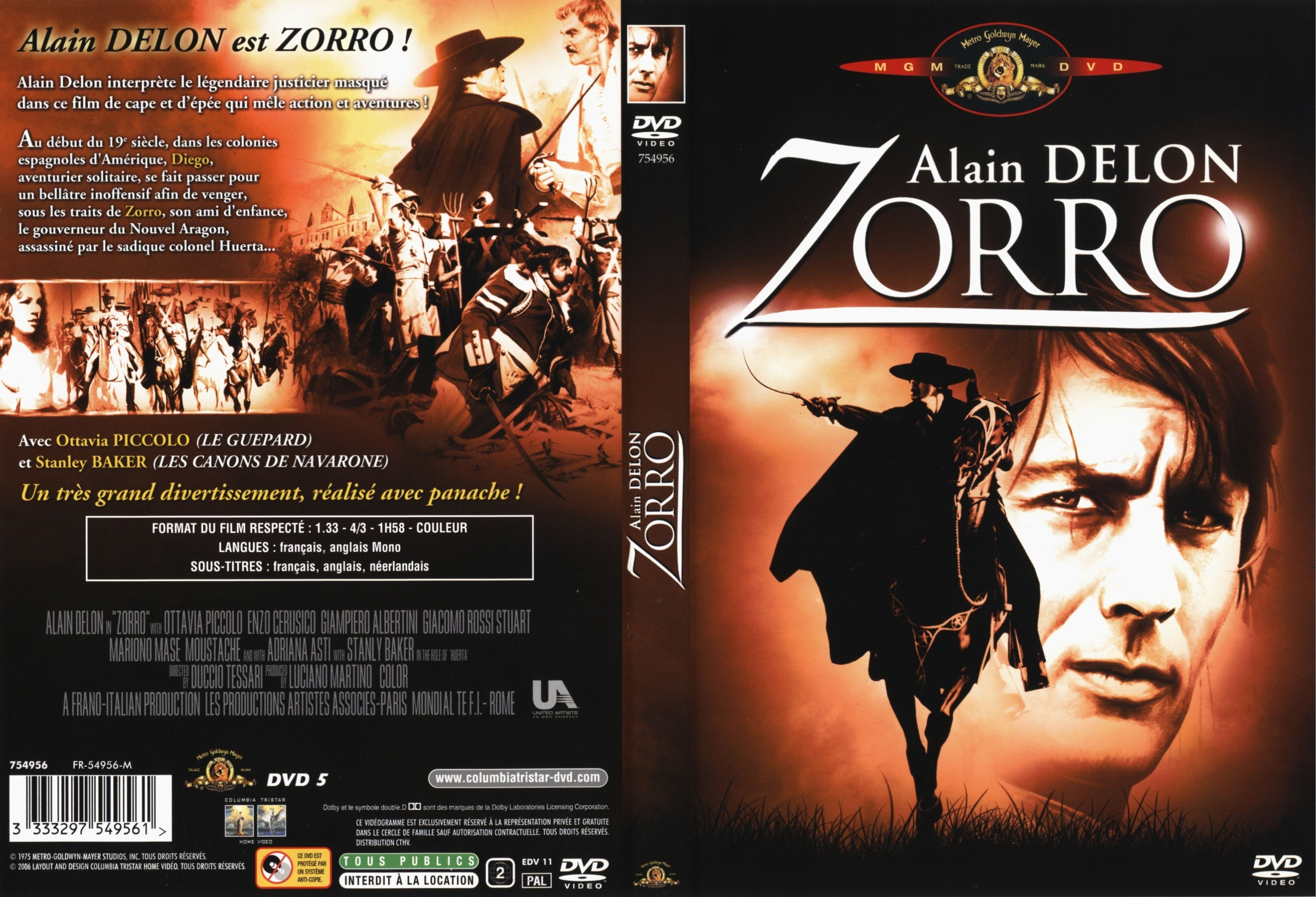 Jaquette DVD Zorro (Alain Delon) v2