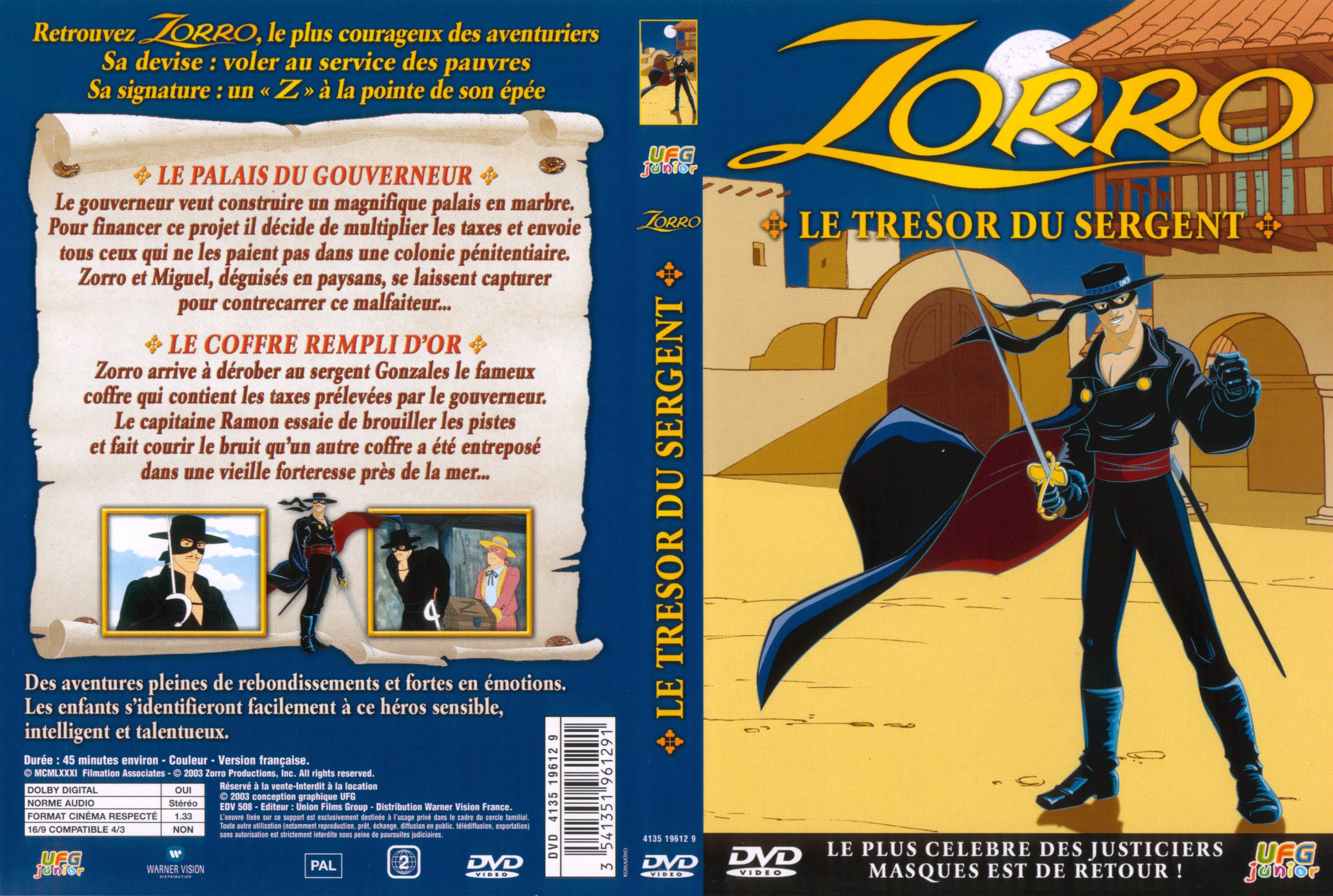 Jaquette DVD Zorro le trsor du sergent