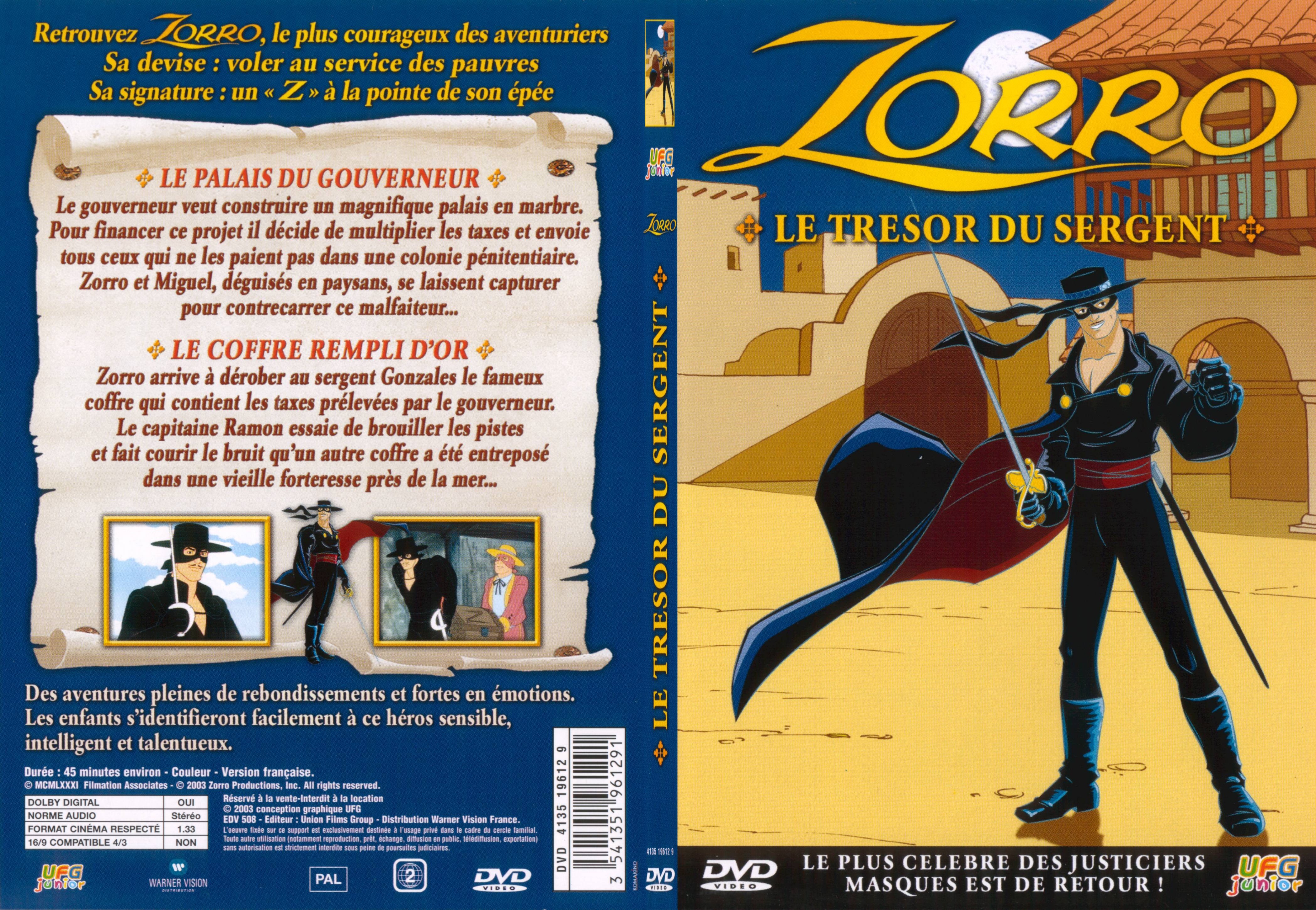 Jaquette DVD Zorro le trsor du sergent - SLIM