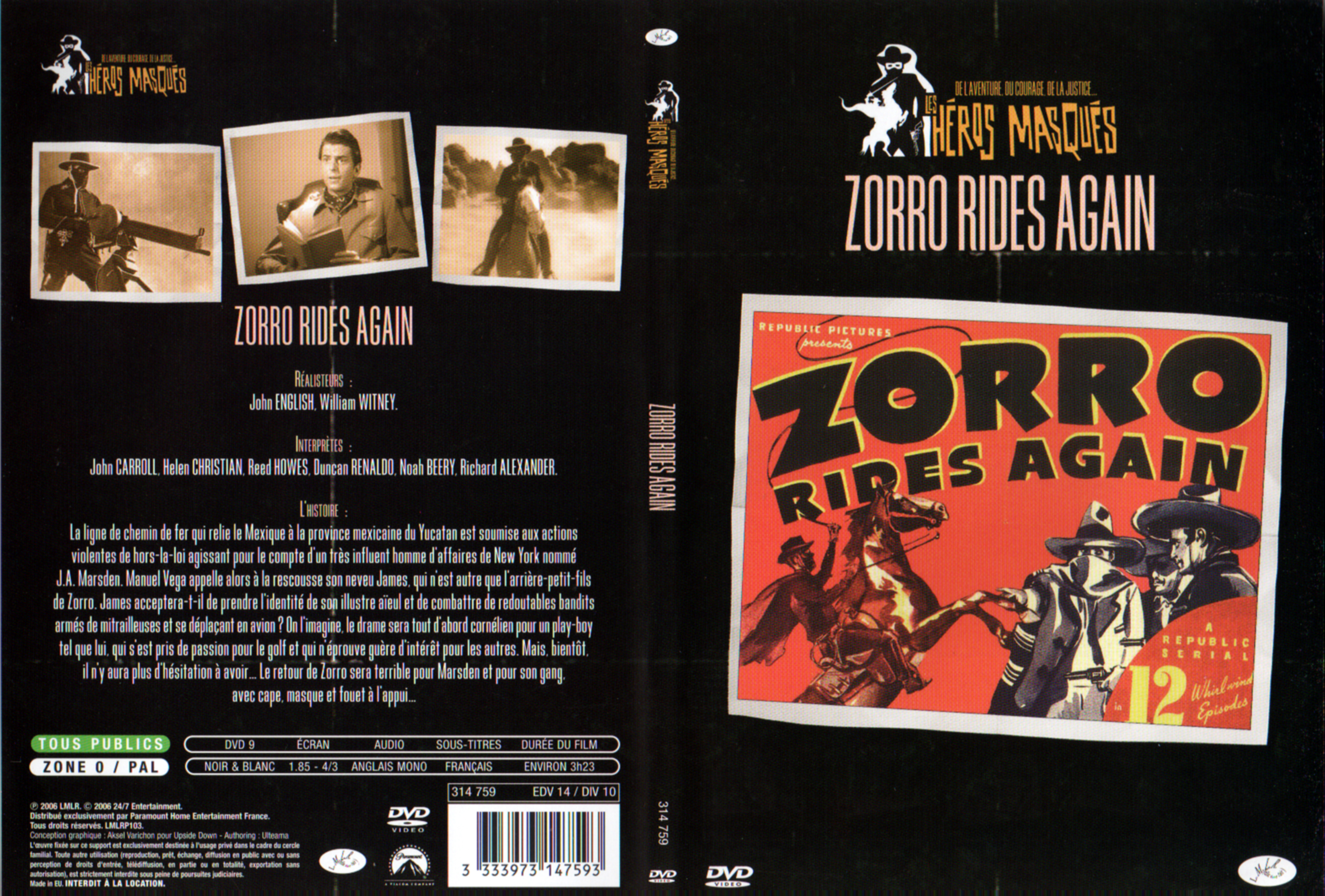 Jaquette DVD Zorro rides again