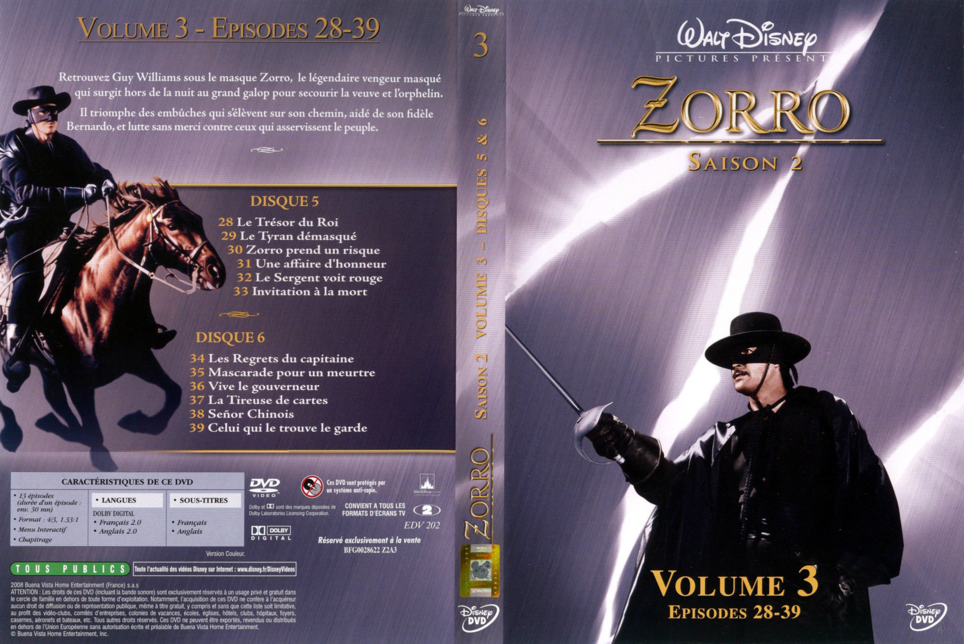 Jaquette DVD Zorro saison 2 vol 3