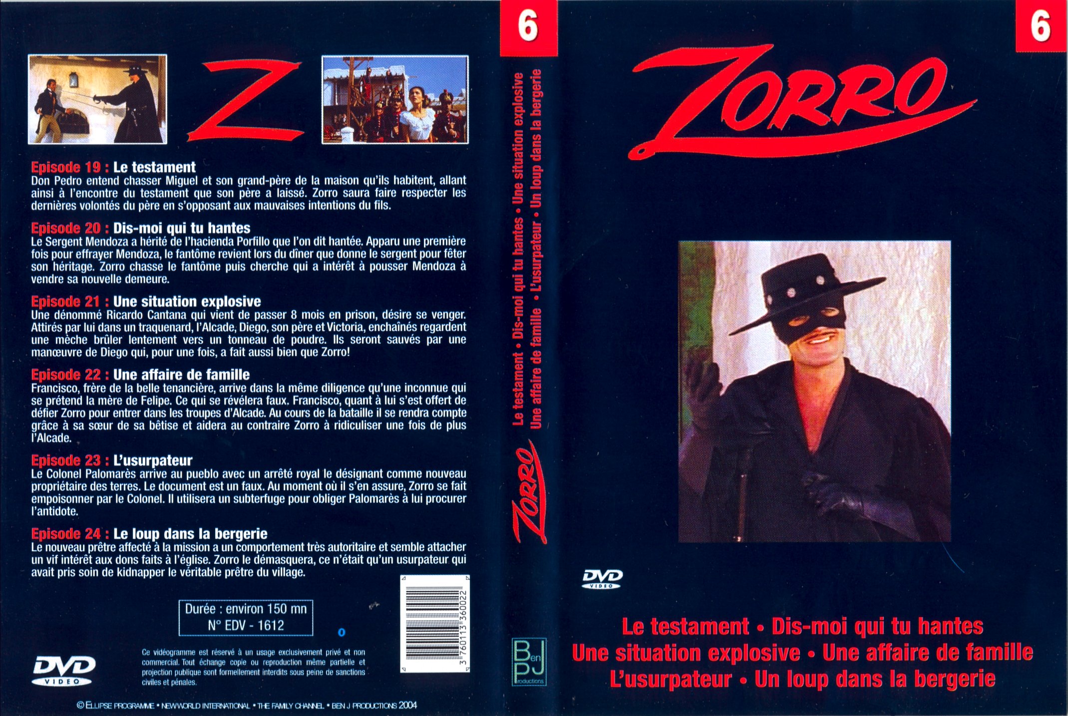 Jaquette DVD Zorro vol 6
