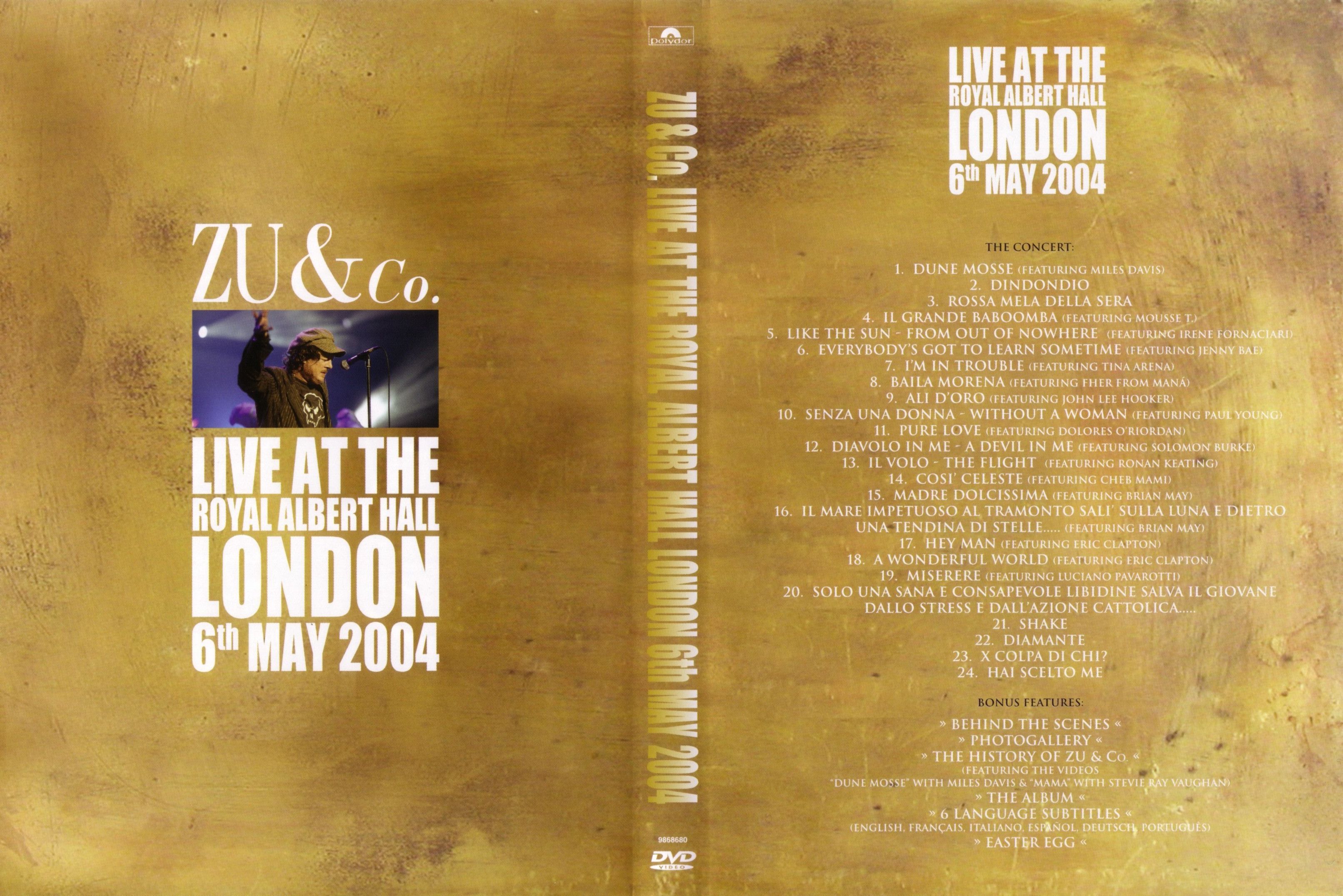 Jaquette DVD Zucchero - Zu & Co live at London 2004