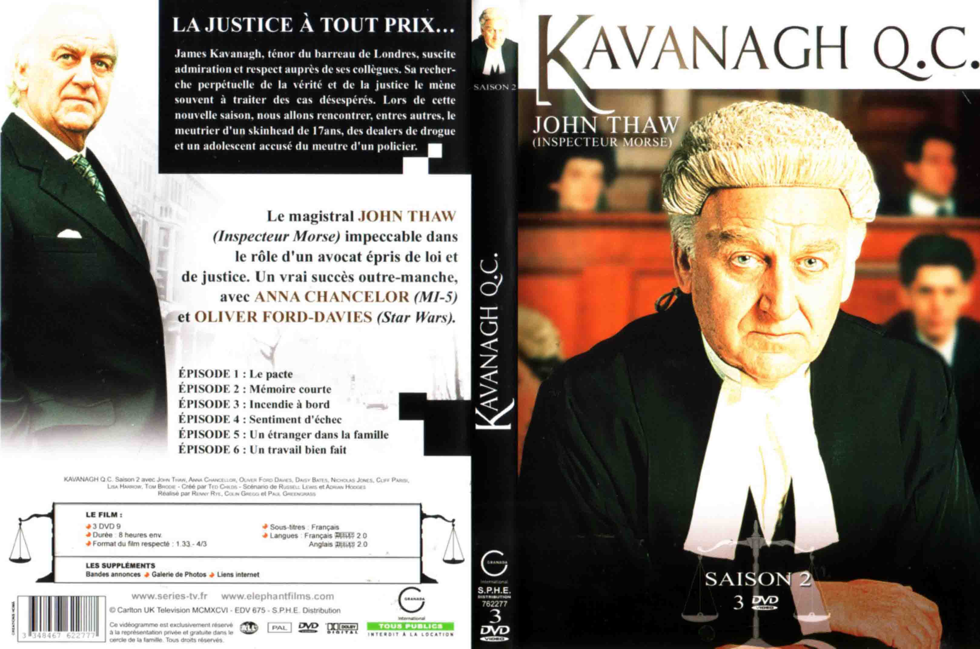 Jaquette DVD kavanagh Q C Inspecteur Morse Saison 2