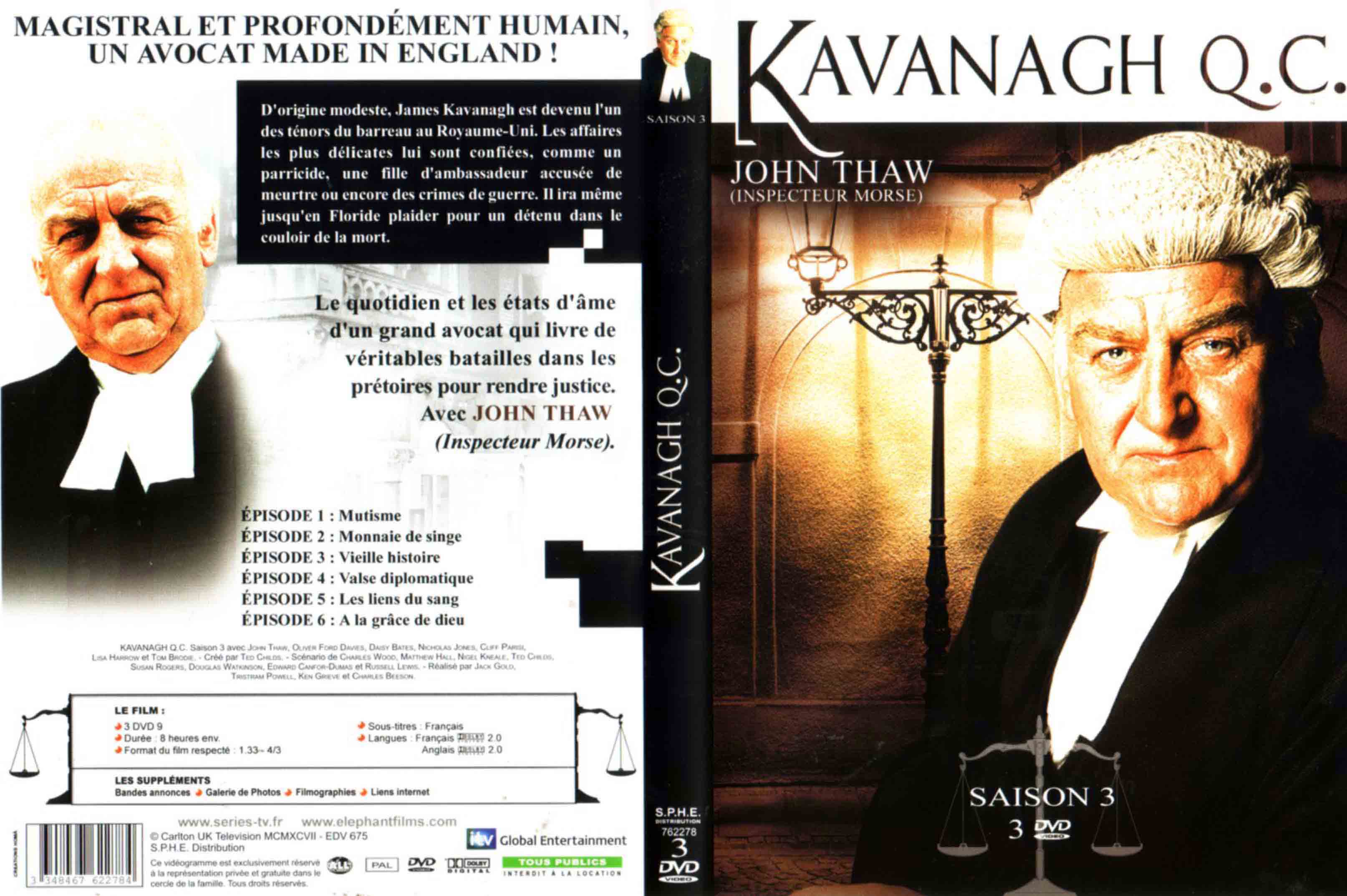 Jaquette DVD kavanagh Q C Inspecteur Morse Saison 3