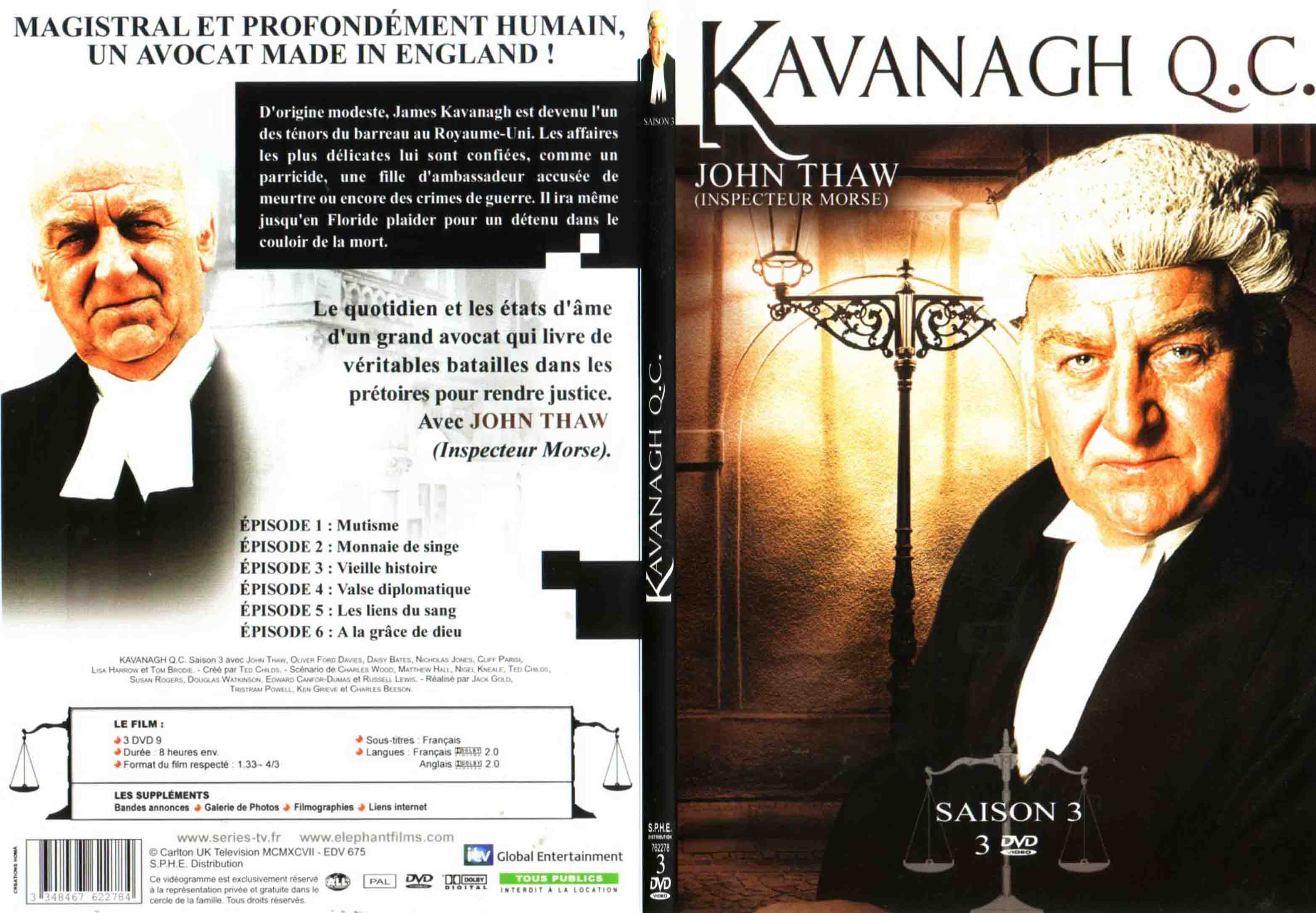 Jaquette DVD kavanagh Q C Inspecteur Morse Saison 3 - SLIM