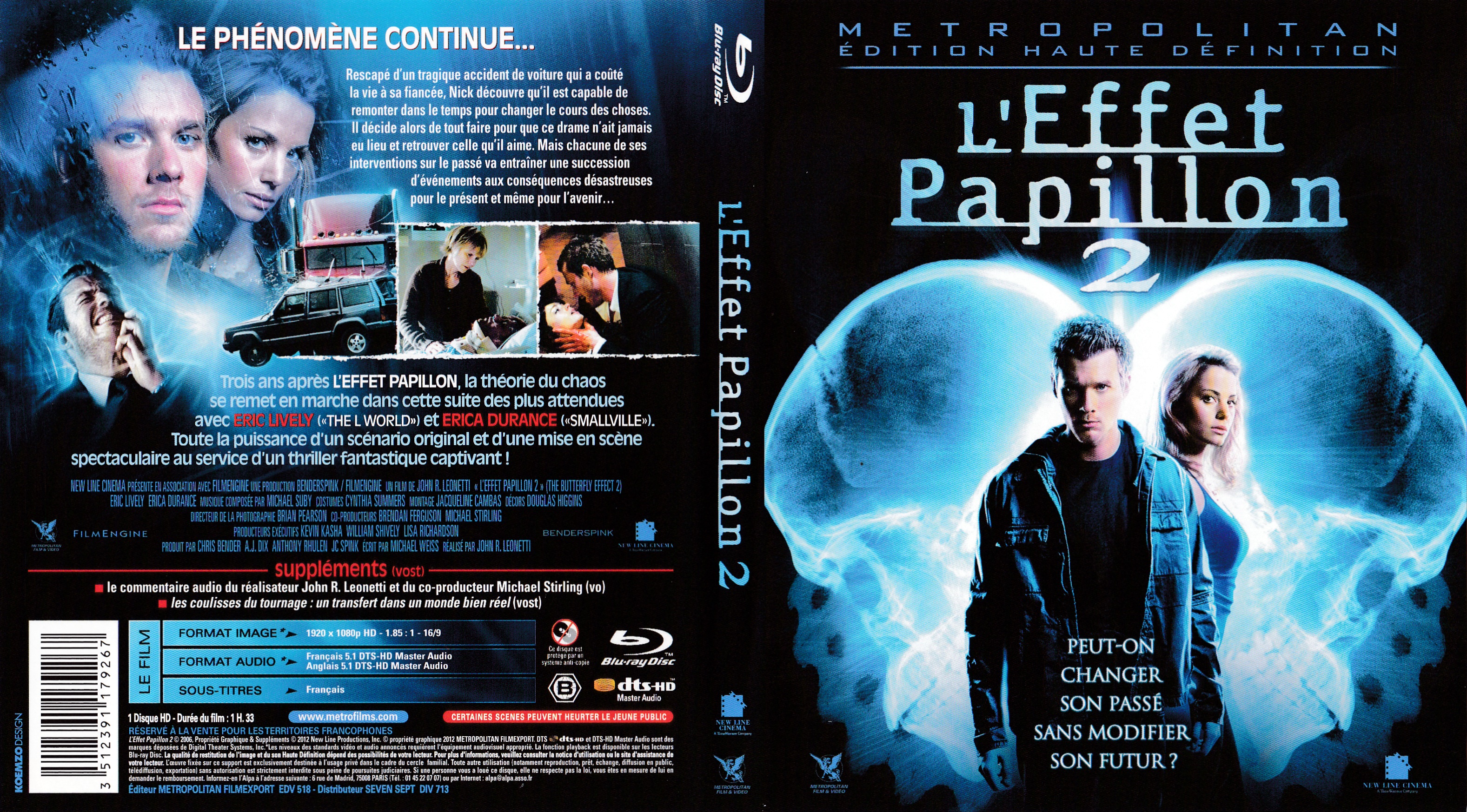 Jaquette Dvd De Leffet Papillon 2 Blu Ray Cinéma Passion 