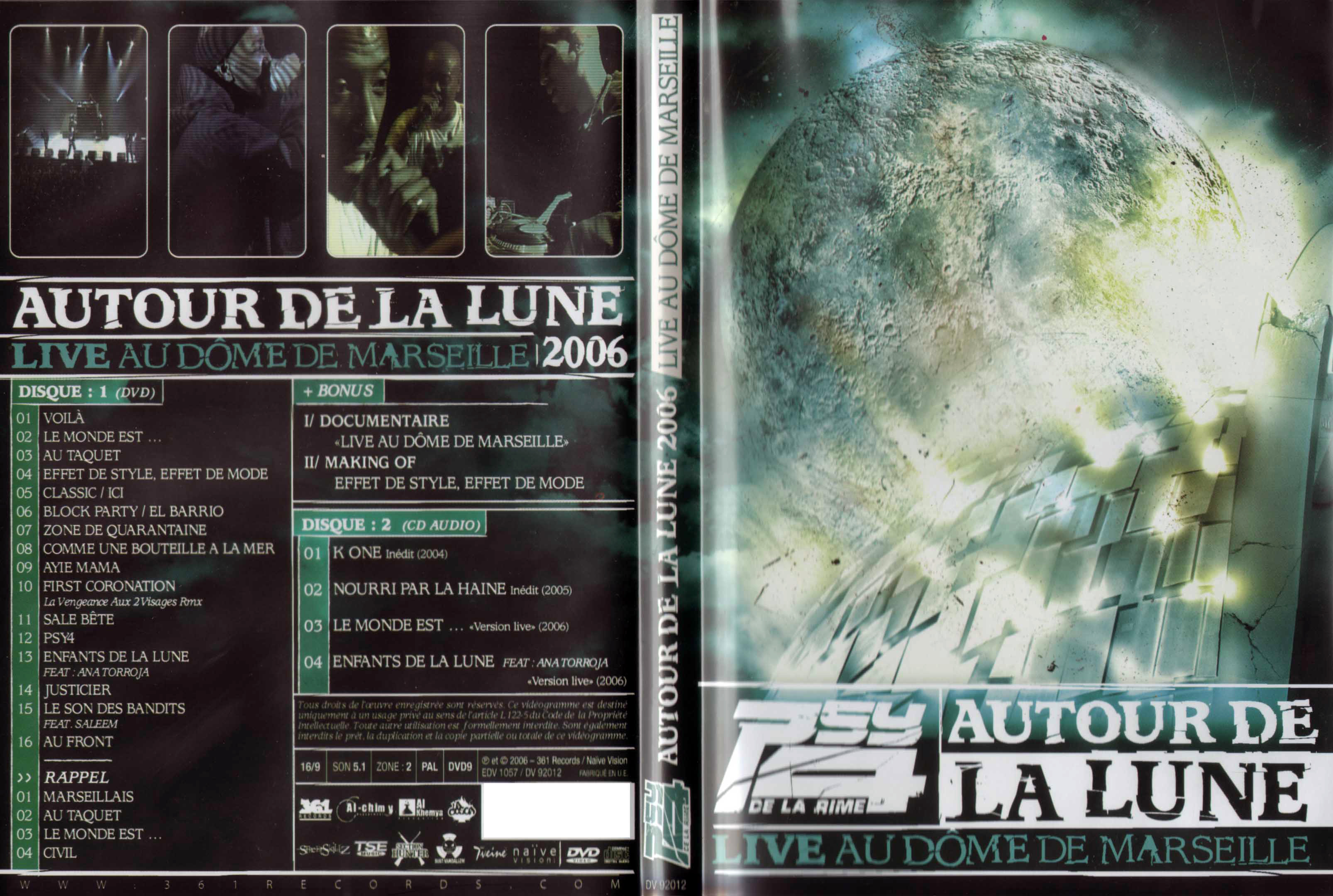 Jaquette DVD psy4 de la rime live autour de la lune