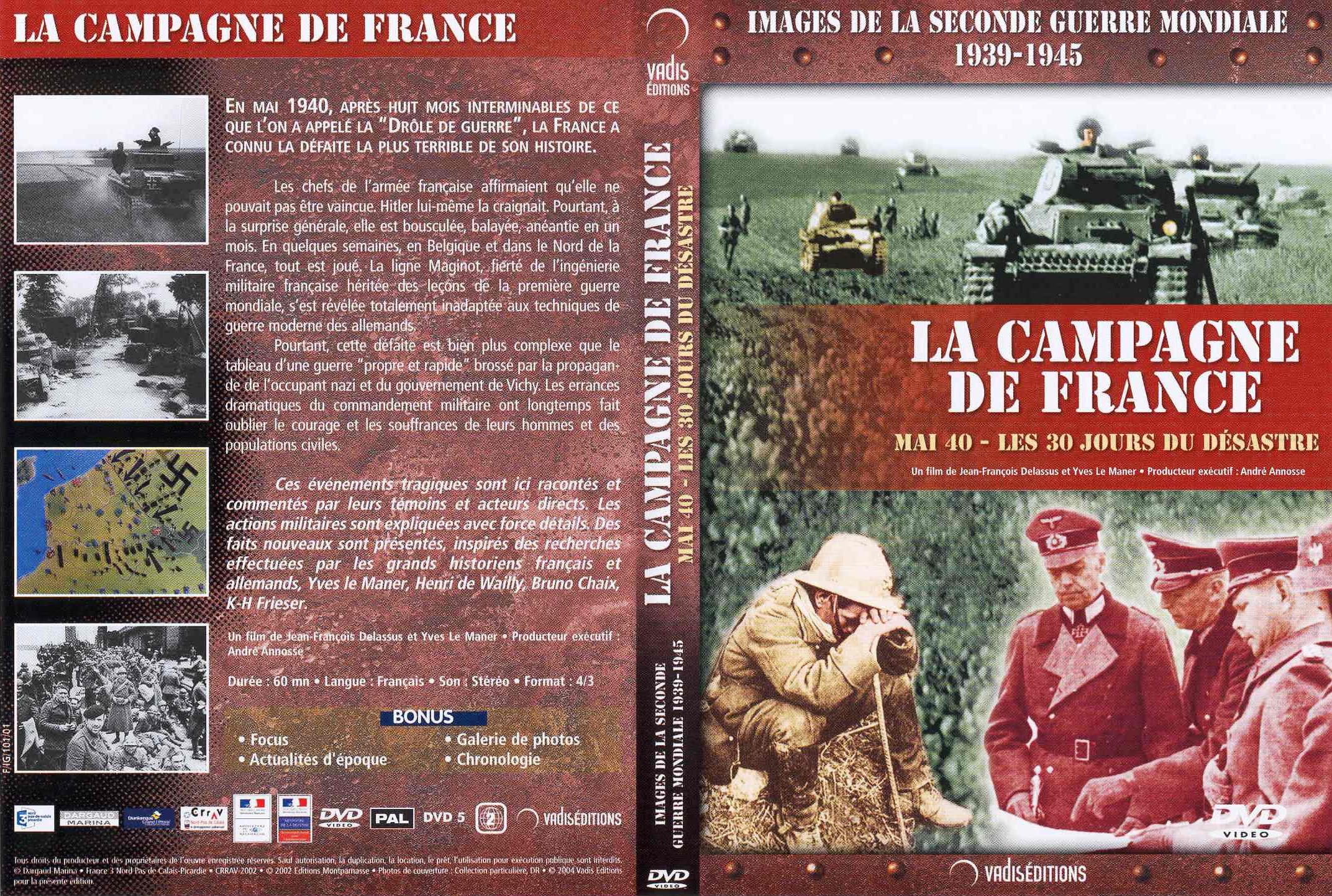 Jaquette DVD 1939-1945 La campagne de France