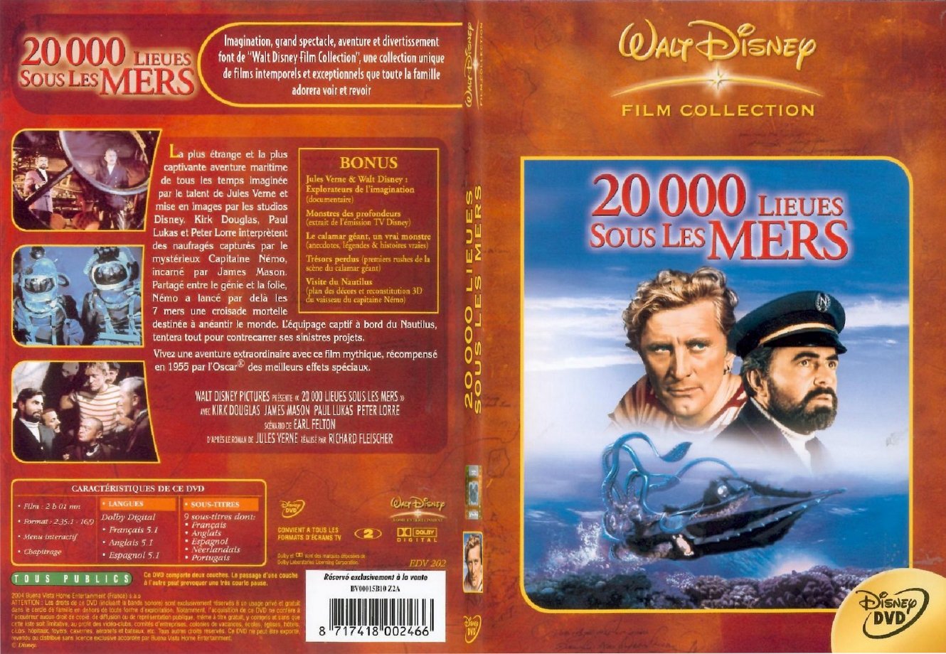 Jaquette DVD 20000 lieux sous les mers - SLIM