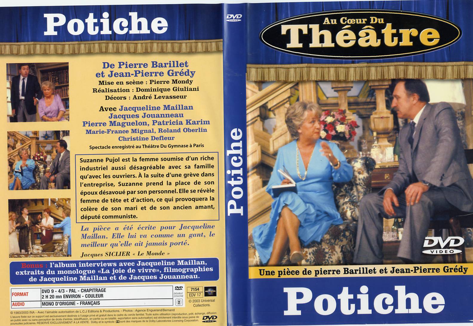 Jaquette DVD Au coeur du thatre - Potiche