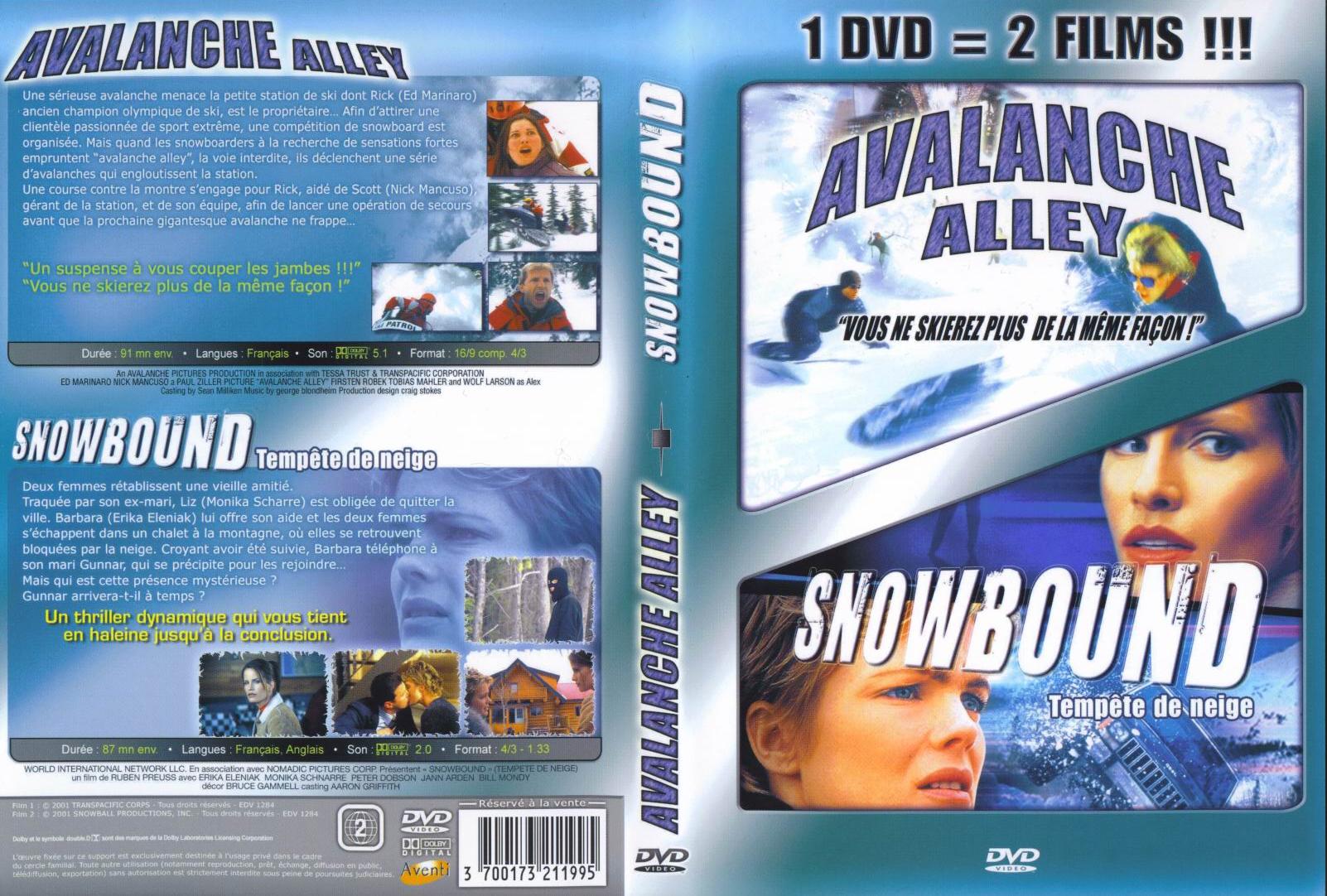 Jaquette DVD Avalanche alley + snowbound tempete de neige